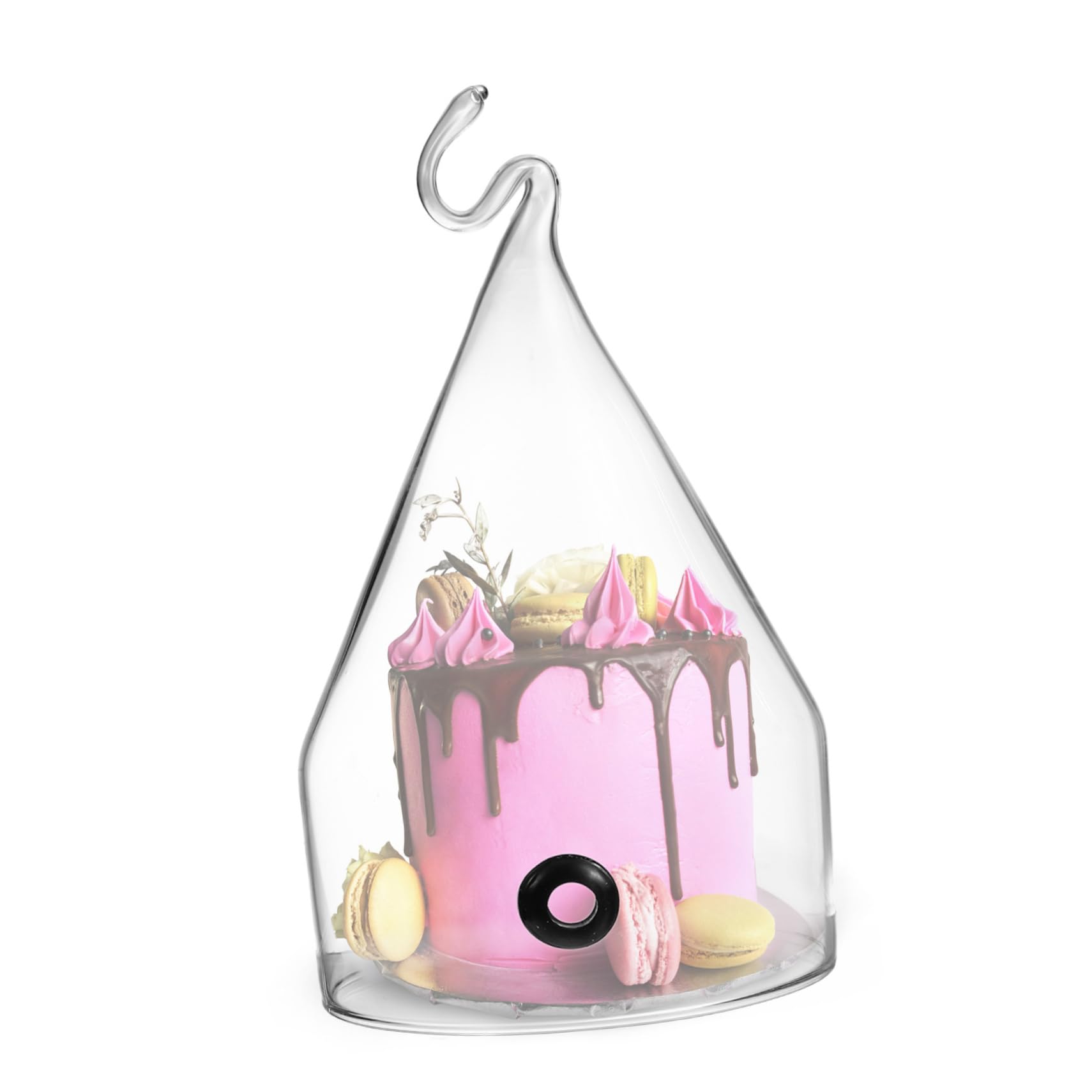 1 Pc Glass Cake Cover Dome - Transparent Dessert Display Cloche for Cakes, Bread, Pastries - Perfect for Bakery Showcase, Kitchen Storage & Party Serving