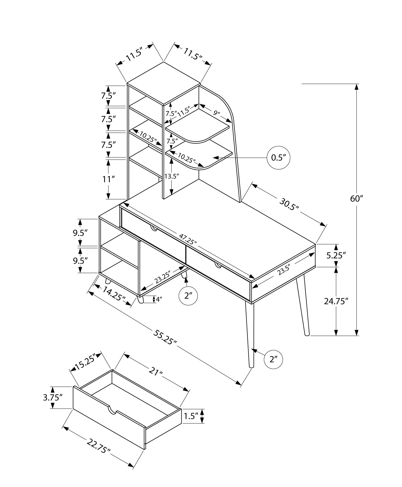 55L Grey Office Series Bookcase - Stylish Storage Solution for Home & Office Organization