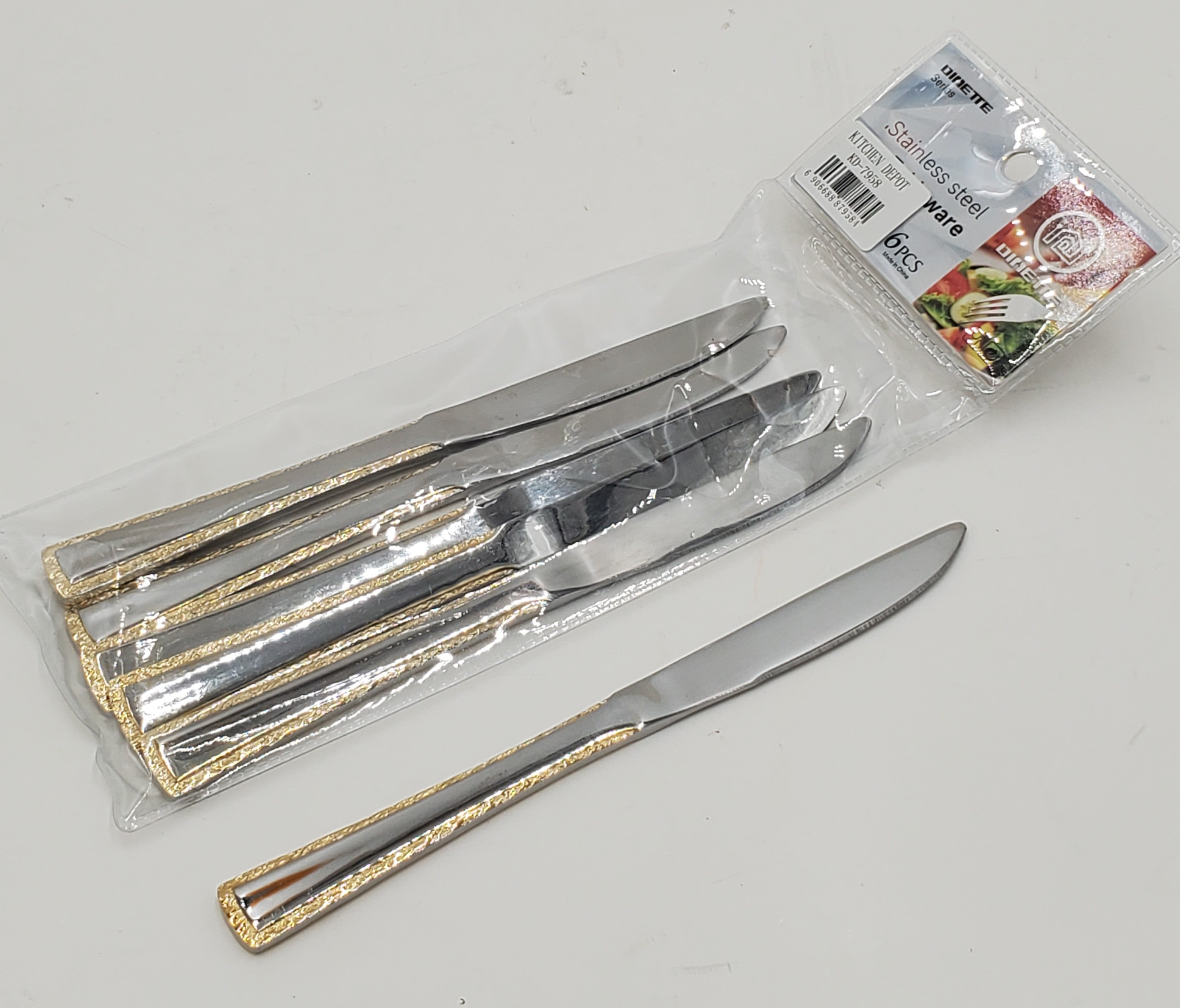 6-Piece Gold Dessert Knife Set - Elegant Cutlery for Cakes, Pastries & Desserts - Perfect for Parties, Weddings & Special Occasions