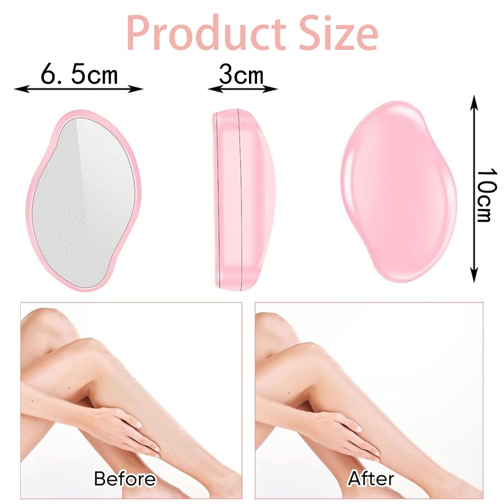 Fapiwen Crystal Hair Remover for Women & Men - Painless Hair Removal Device for Arms, Legs & Back | Magic Exfoliating Epilator Tool | Perfect for Smooth Skin at Home, Travel & Salon Use (Pink)