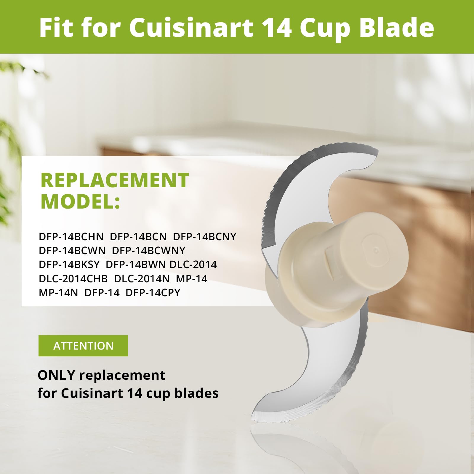 Original Blade Replacement for Cuisinart 14 Cup Food Processor - Compatible with Models DLC-2014, DFP-14BCNY, DFP-14BCN, DFP-14BWN - Genuine Part# DLC-001TXB-CSR - Perfect for Chopping, Slicing & Shredding in Your Kitchen