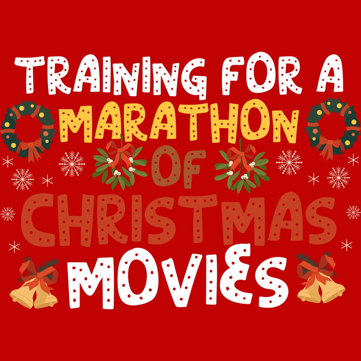 Design By Humans Men's Marathon Training & Christmas Movies Graphic T-Shirt - Funny Holiday Tee for Runners, Movie Lovers - Perfect for Gym, Jogging, and Festive Gatherings