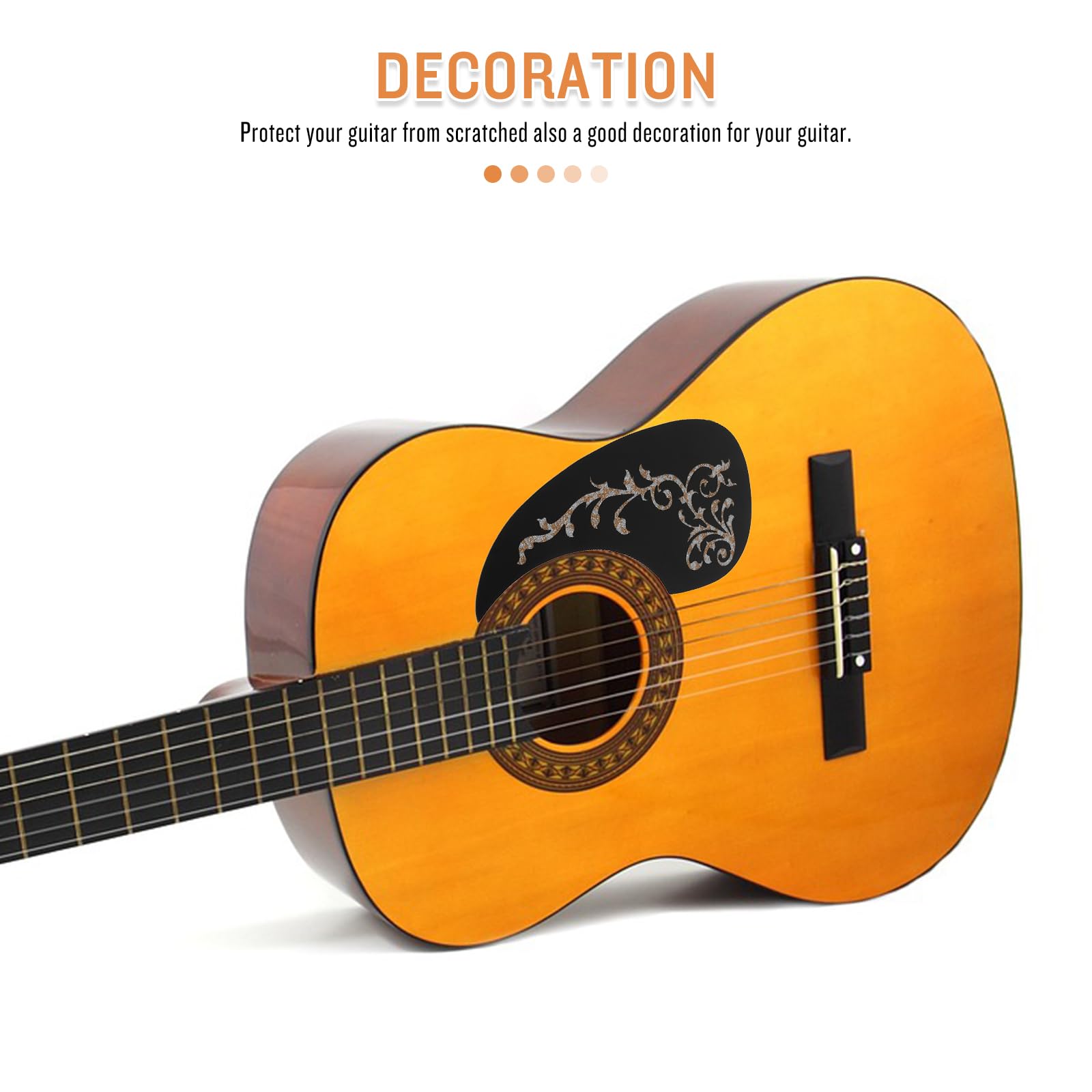 Milisten White Vine Patterned Self-Adhesive Guitar Pickguard - 128MM Scratch Plate for Electric Guitar Replacement | Perfect for DIY Guitar Upgrades & Customization