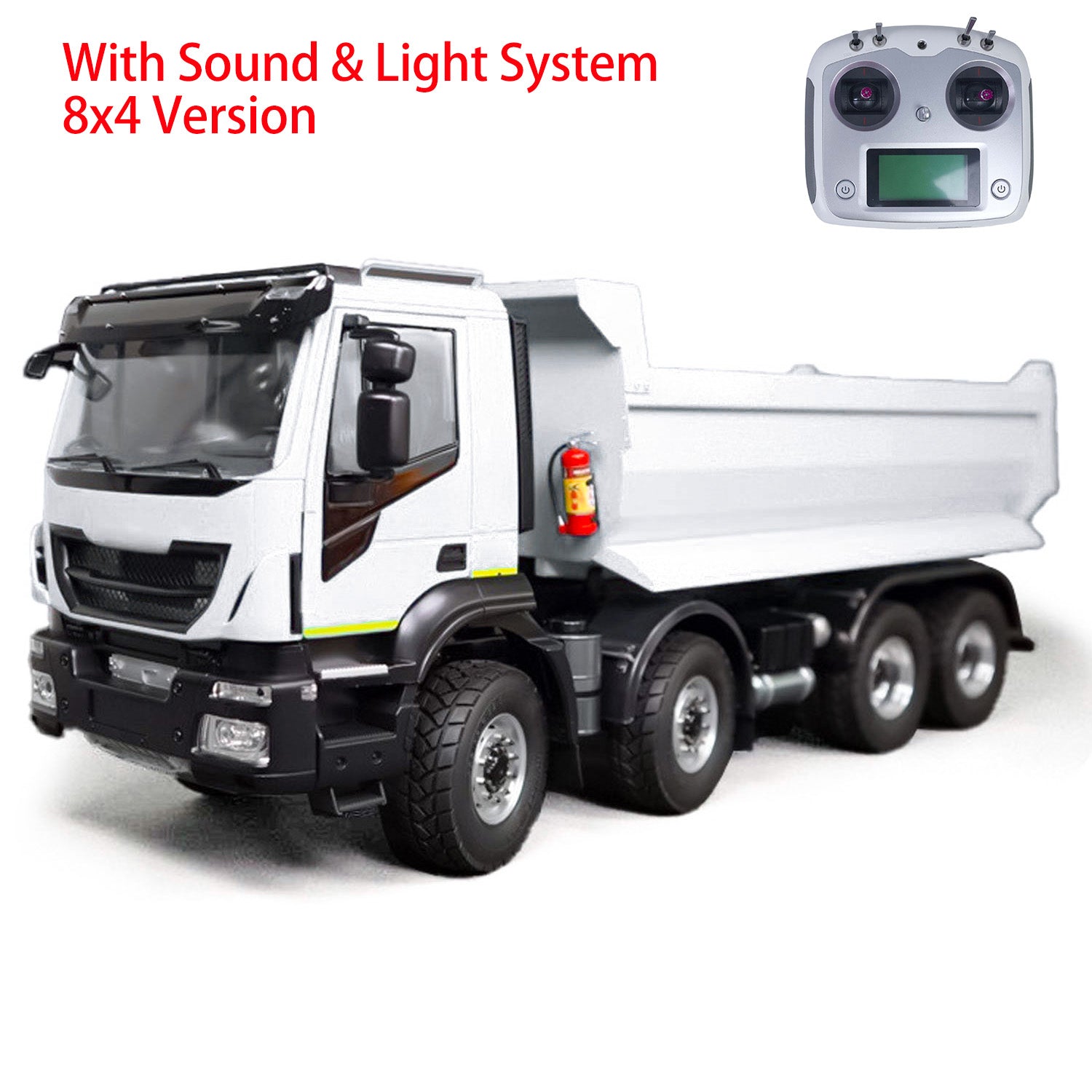 1/14 Scale 8x4 Metal Hydraulic RC Dump Truck - 2 Speed Radio Remote Control Tipper Car with ESC & Servo Motor - Realistic Construction Vehicle Model for Kids & Adults - Perfect for Outdoor Play, Construction Site Simulation & DIY Projects