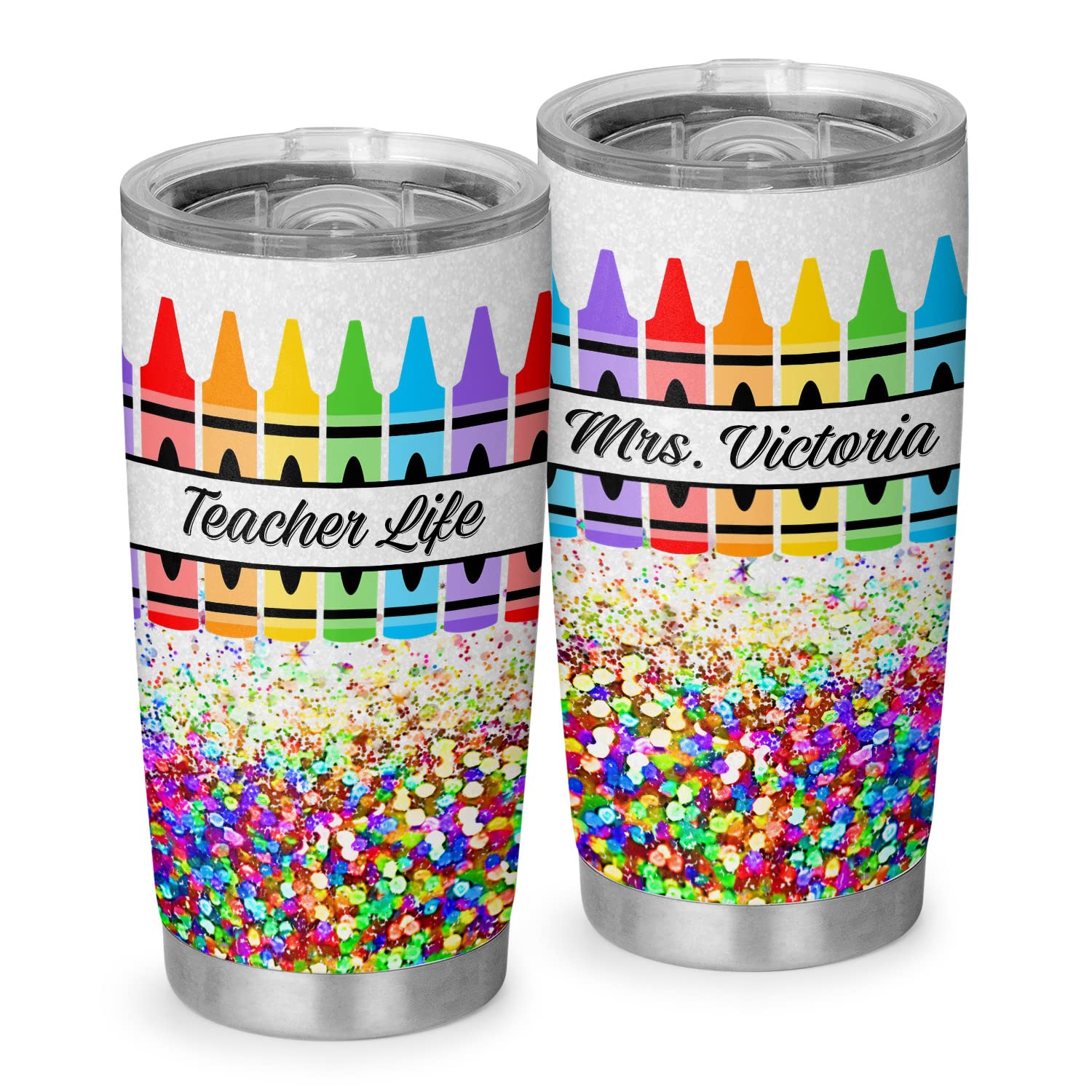 Personalized 20oz Stainless Steel Teacher Tumbler - Double Wall Vacuum Insulated Travel Coffee Mug for Women - Great Teacher Appreciation Gift from Students - Perfect for Classroom, Office & Commuting