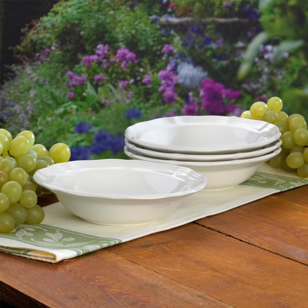 French Countryside® Set of 4 Decorative Fruit Bowls - Ceramic Serving Bowls for Kitchen, Dining Table, Fruit Display & Home Decor - Perfect for Entertaining, Parties & Farmhouse Style Decorating