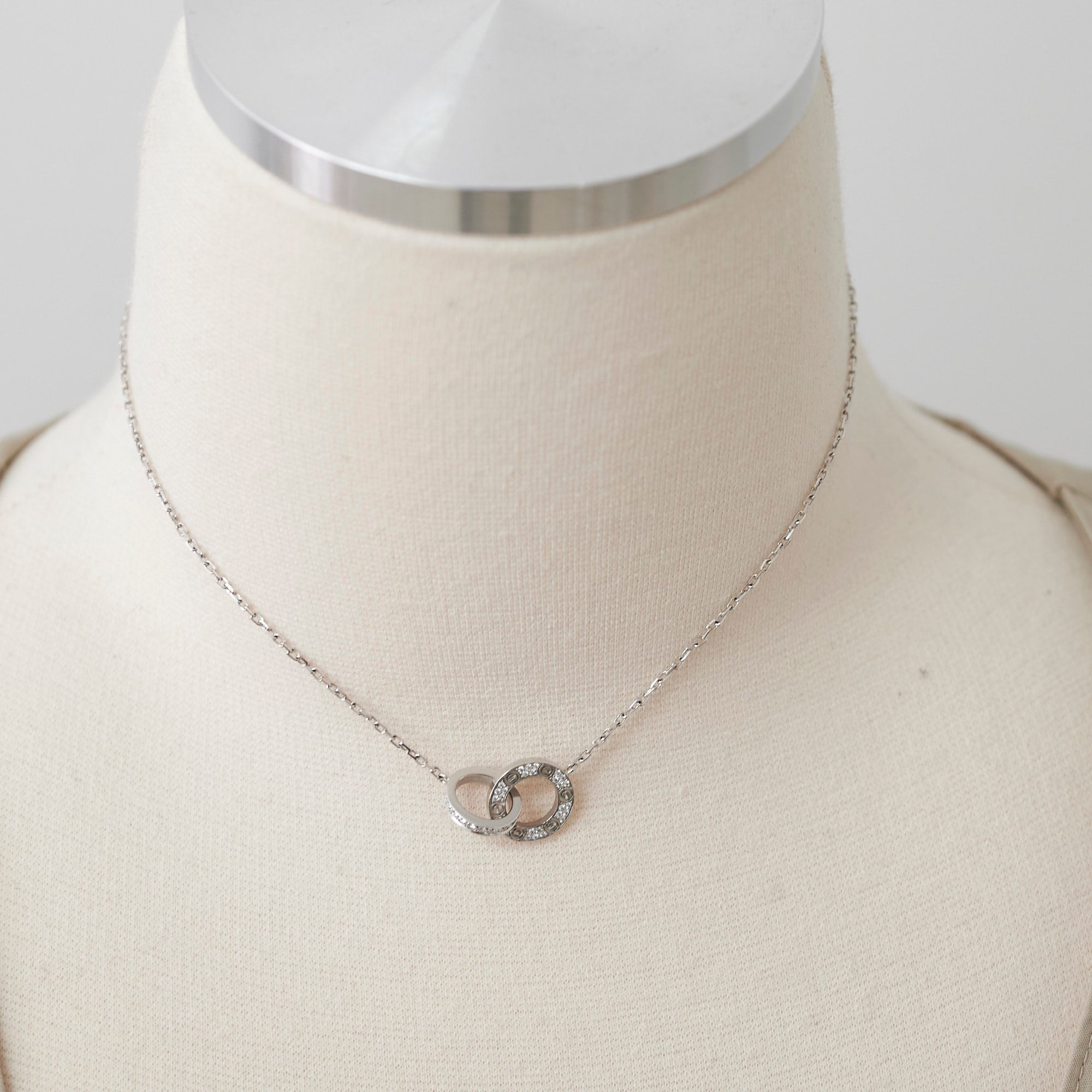 Cartier Love Necklace in 18K White Gold with Diamonds - Elegant Jewelry Gift for Women, Perfect for Anniversaries & Special Occasions