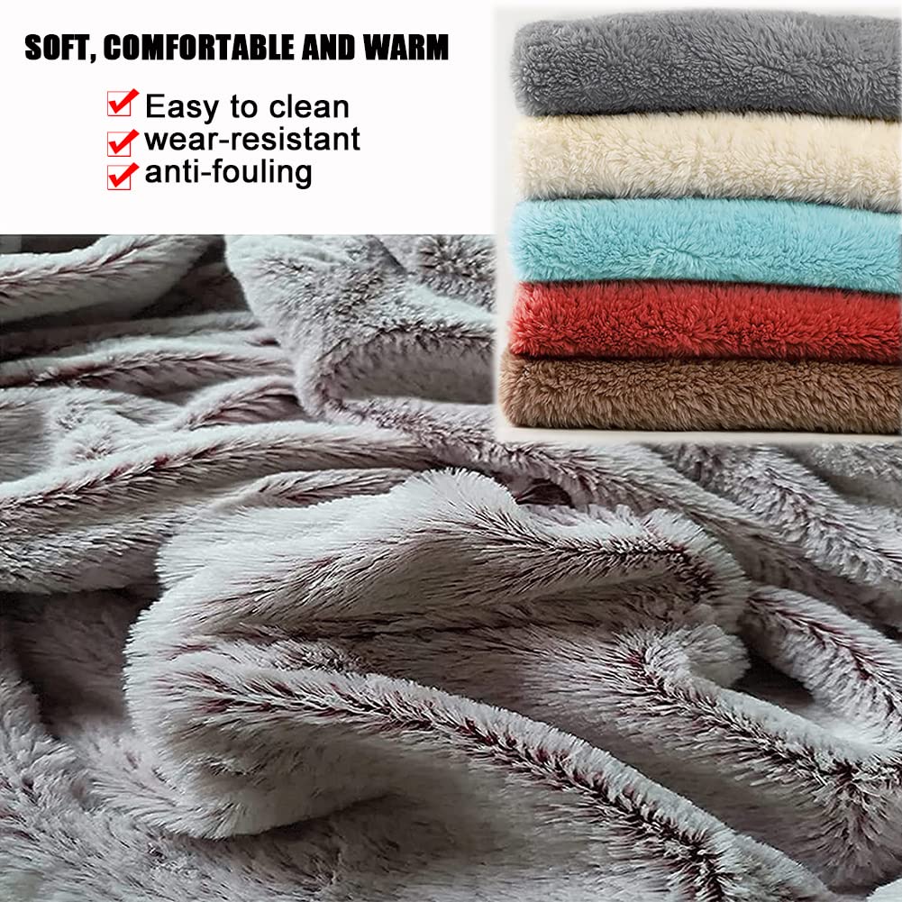 5FT/6FT/7FT Giant Bean Bag Chair Cover - Breathable & Comfortable Faux Fur Sofa Cover Without Filling for Adults - Light Grey Big Round Soft Fluffy Living Room Furniture | Perfect for Lounging, Gaming & Relaxing in Bedroom or Dorm