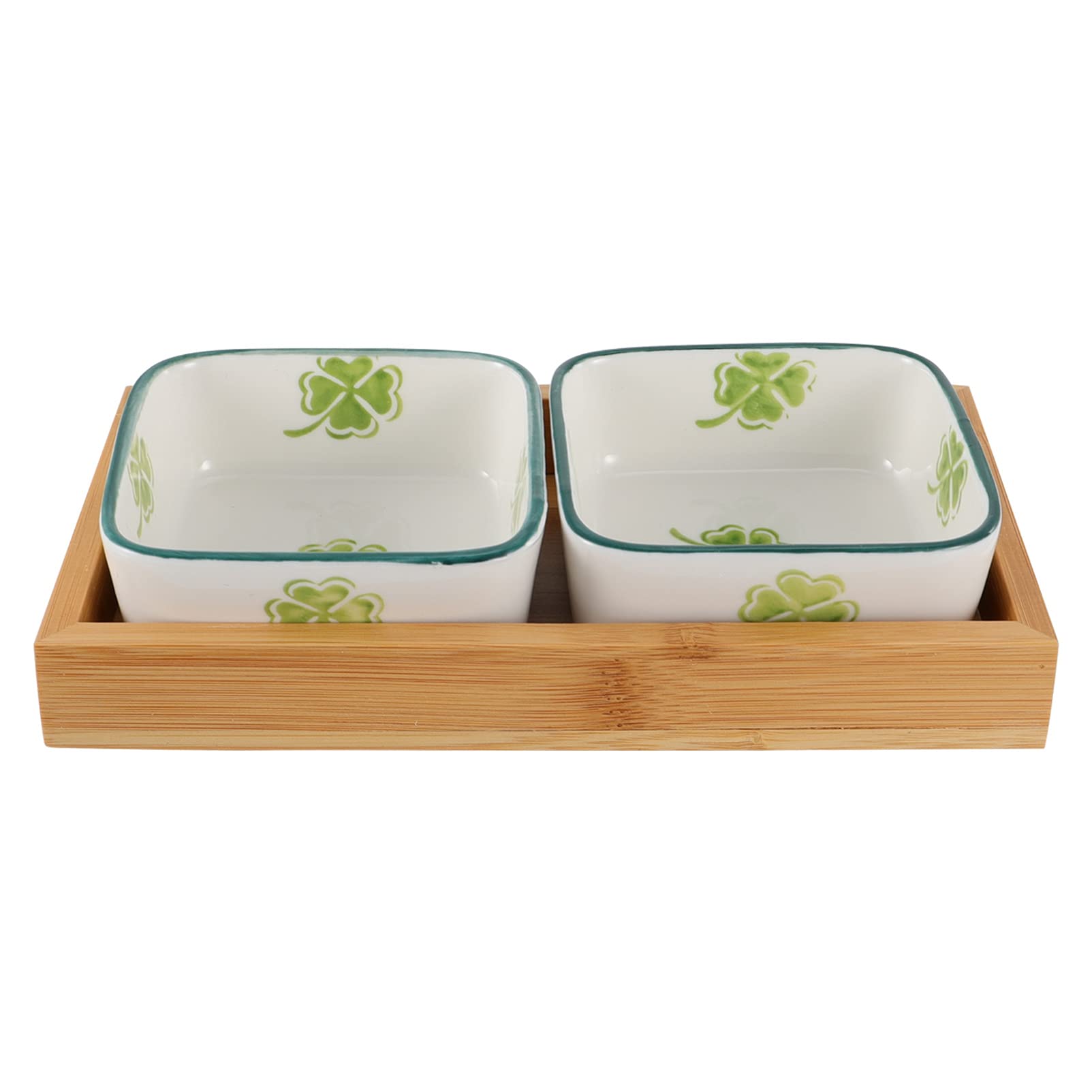 Premium Japanese Ceramic Fruit & Snack Serving Tray Set with Wooden Holder - Divided Compartment Platter for Fruits, Nuts, Appetizers | Perfect for Party Serving, Tea Time, Home Decor & Gift Giving
