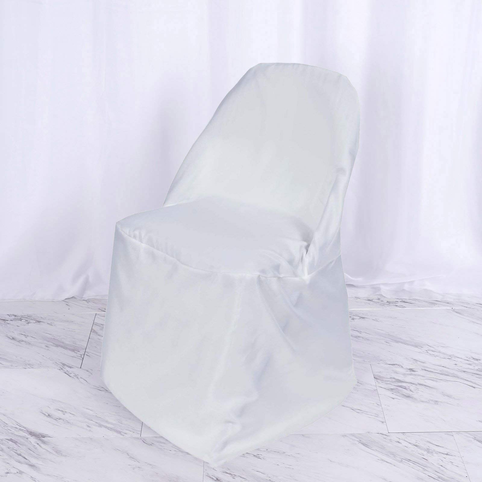 100-Pack Round Polyester Chair Covers for Weddings, Parties & Events - Washable Folding Seat Covers for Banquet, Reception, Ceremony & Dining Decorations - BalsaCircle