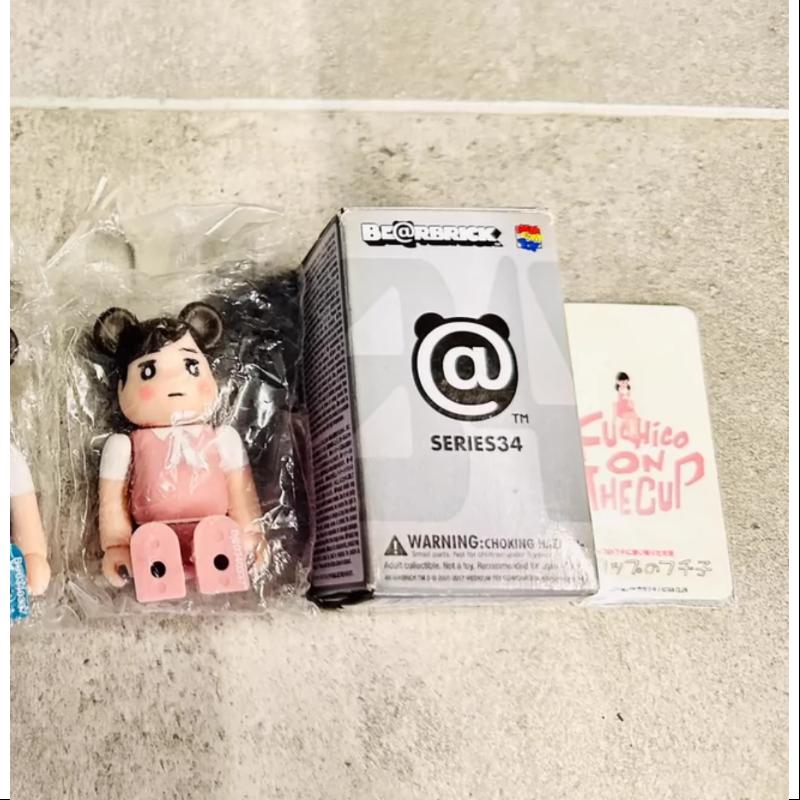 Bearbrick Series 34 Secret Fuchico on the Cup Pink 100% Collectible Figure - Limited Edition Japanese Vinyl Art Toy for Display, Gift & Anime Collection