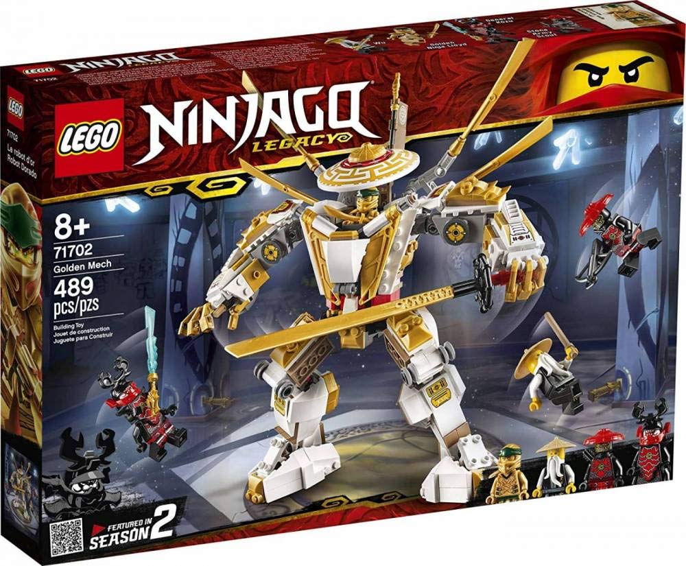LEGO NINJAGO Legacy Golden Mech 71702 Building Kit - 489 Piece Construction Toy Set for Kids Ages 7-12 | Creative Play, Birthday Gift & Collectible for Ninja Fans | Perfect for Role Play, Display & STEM Learning