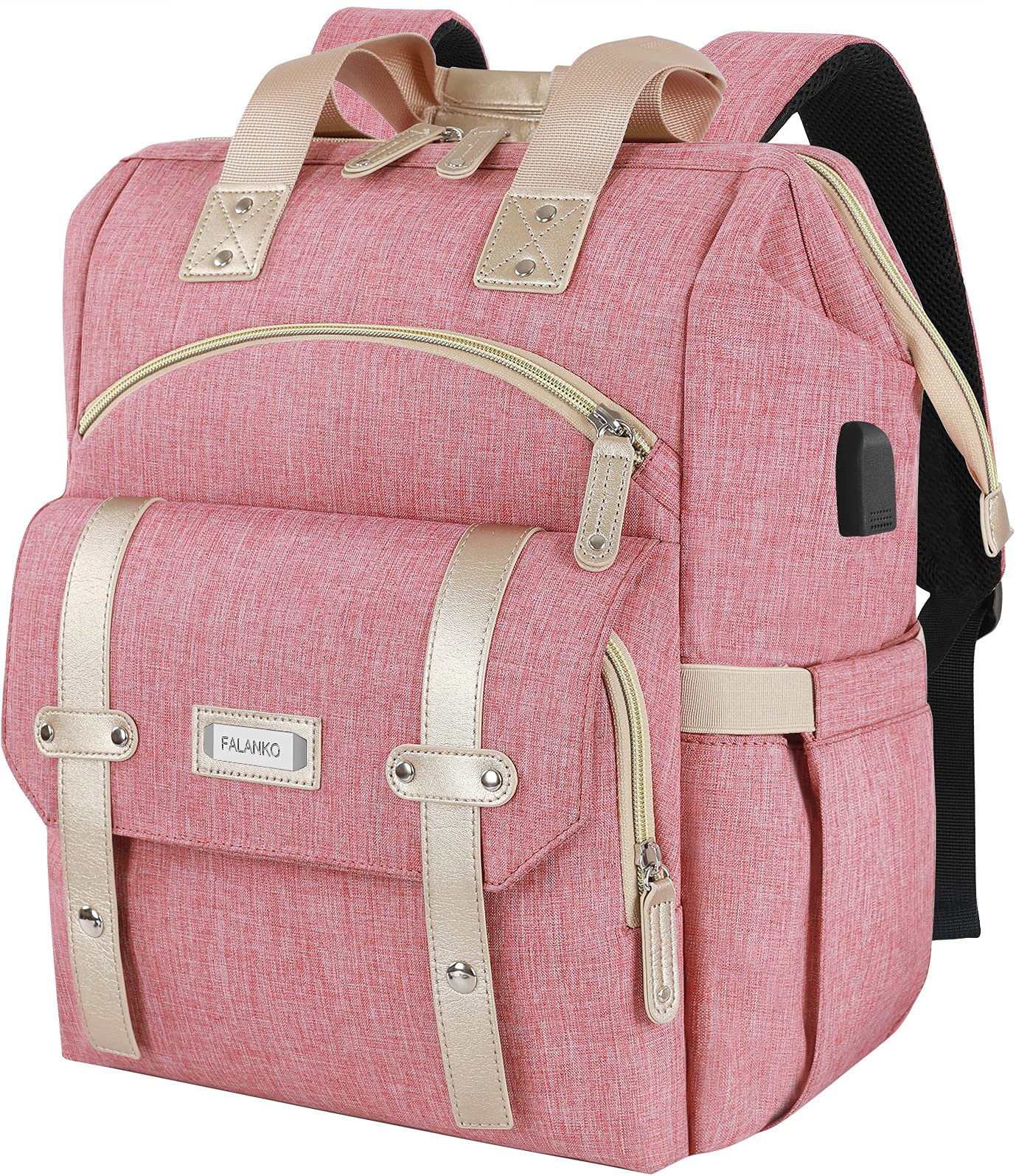 FALANKO Women's Laptop Backpack - Large 17 Inch Computer Bag with USB Charging Port, RFID Anti-Theft & Water Resistant - Perfect for Work, Travel, School (Teacher/Nurse/Doctor) | Stylish & Functional Bookbag for Professionals & Students