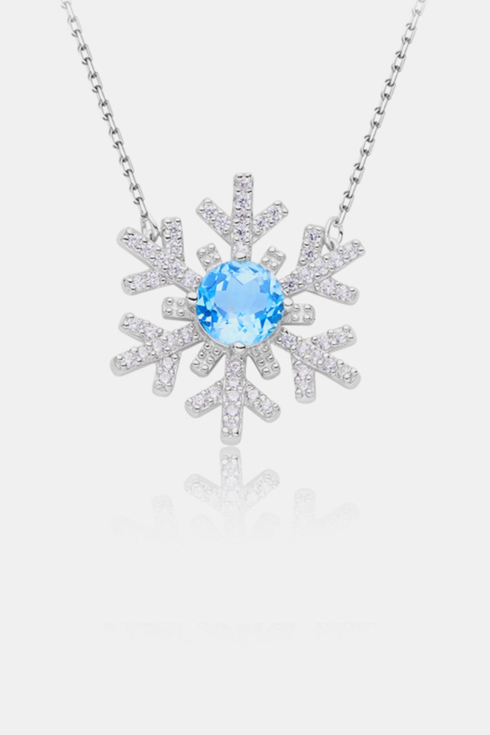 925 Sterling Silver Topaz Snowflake Pendant Necklace for Women - Elegant Winter Jewelry Gift for Christmas, Anniversary & Special Occasions