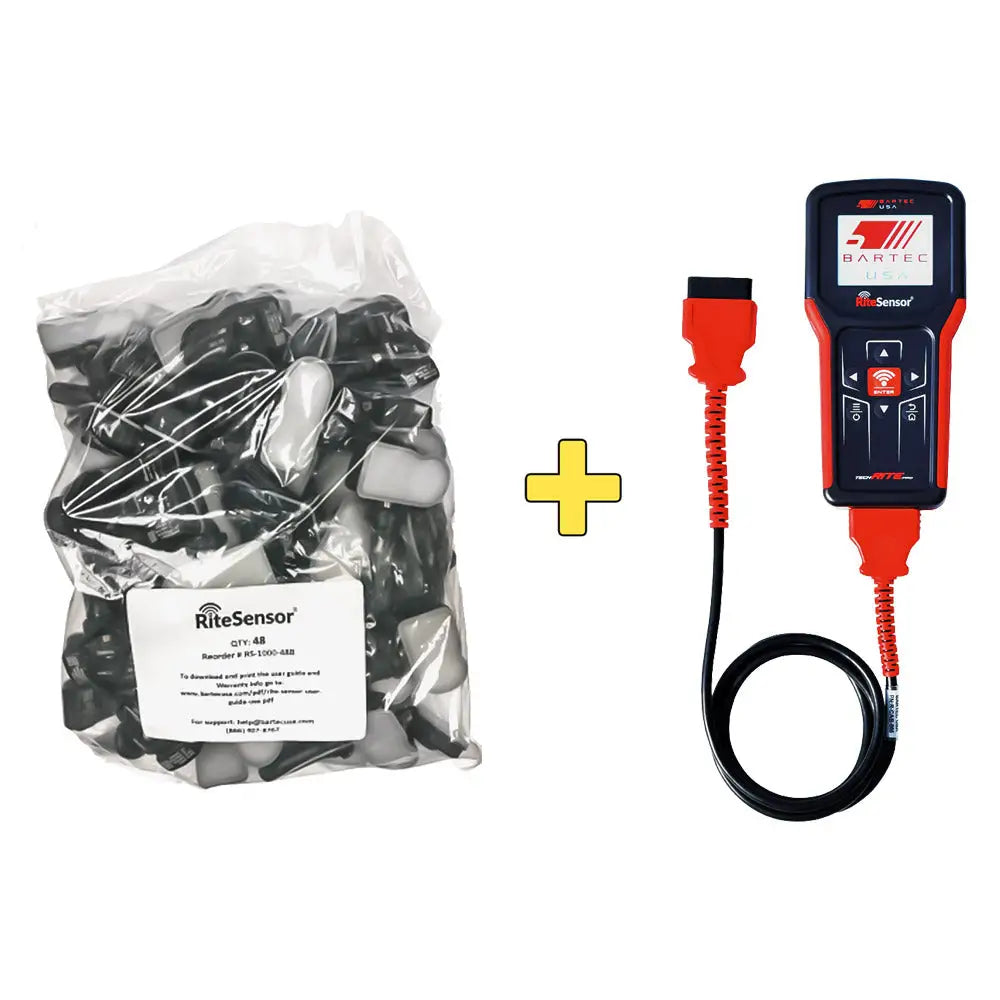 Bartec 40 Rite TPMS Sensors Bundle with FREE TechRITEPro TPMS Tool - Compatible with Cars, Trucks & SUVs - Easy Tire Pressure Monitoring System Installation for DIY & Professionals