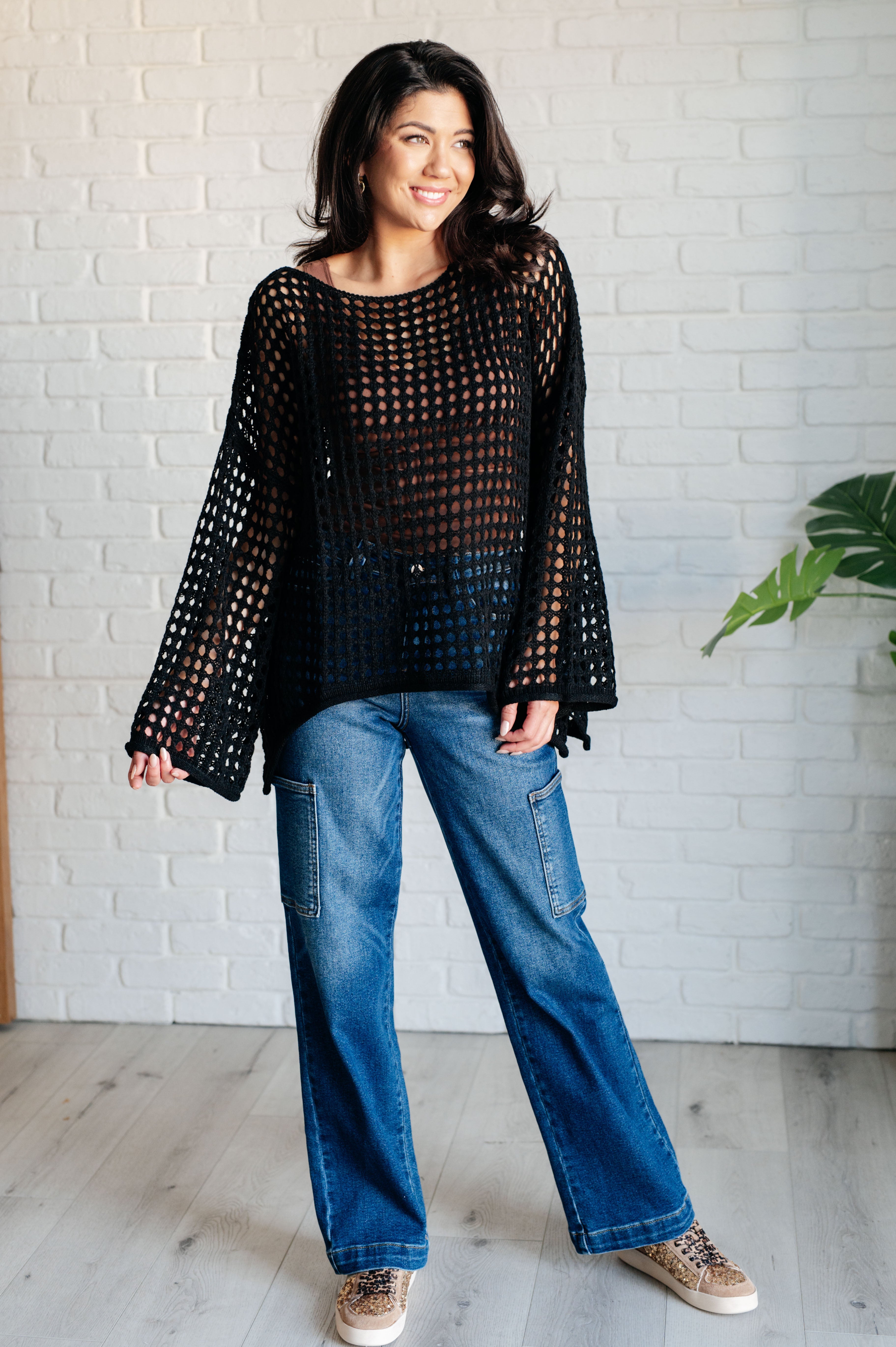 Ask Anyway Fishnet Sweater - Stylish Mesh Knit Top for Women | Trendy Party & Night Out Outfit | Perfect for Clubbing, Date Night and Fashion Streetwear