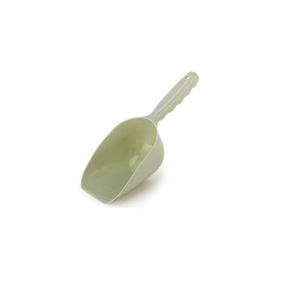 WZYuan1 1-Cup Pet Food Scoop with Measurement Lines - 1/2 Cup & 1 Cup Markings for Dogs, Cats, Puppies, Birds & Rabbits | Durable Plastic Pet Food Measuring Scoop (Light Green) | Perfect for Dry Kibble, Treats & Bird Seed Storage