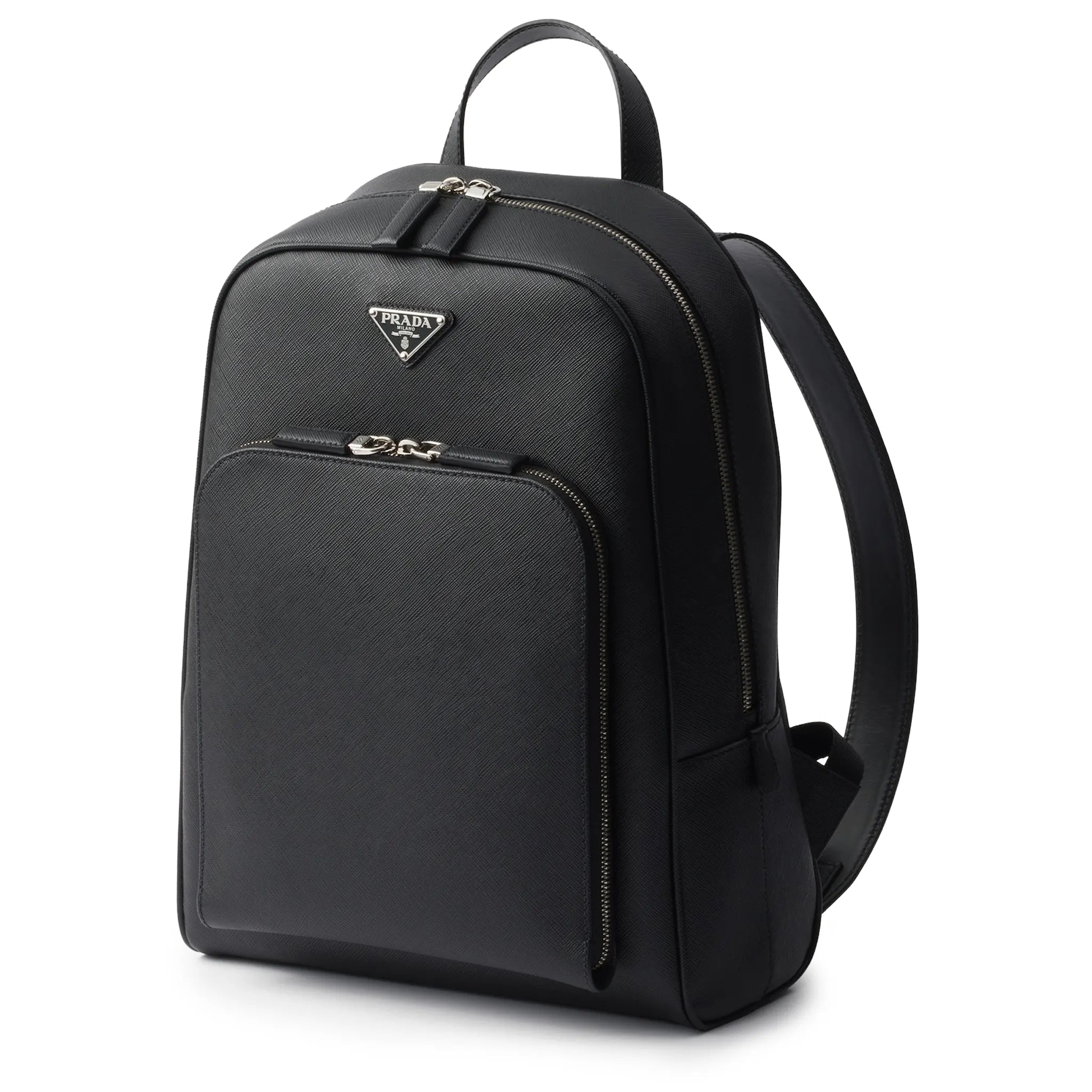 Prada Saffiano Leather Black Backpack for Women - Luxury Designer Handbag for Work, Travel & Everyday Use