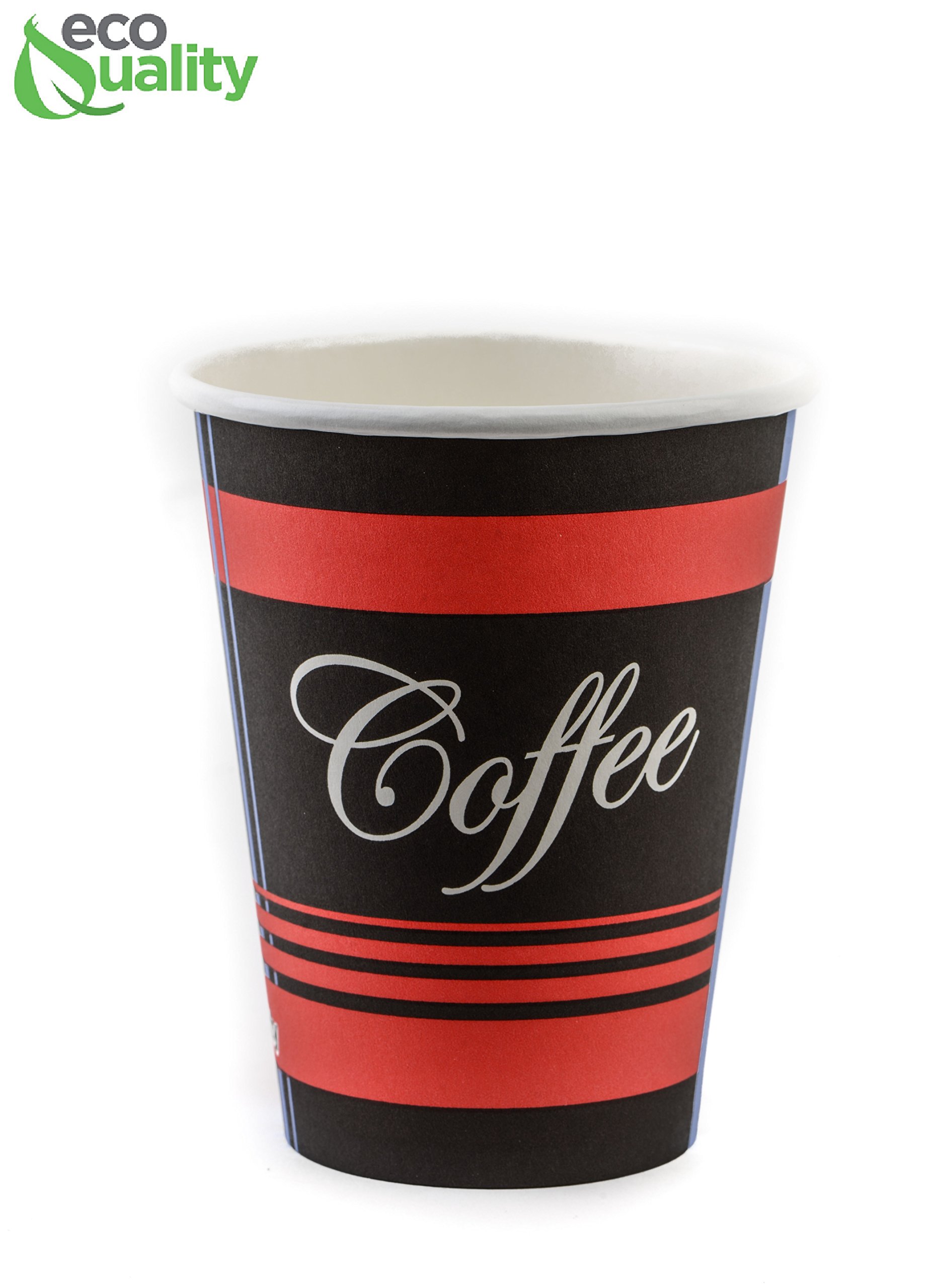 EcoQuality 8 oz Disposable Coffee Cups (1000 Pack) - Restaurant Grade Hot Drink Cups for Coffee, Tea, Cappuccino, Hot Chocolate & Chai Latte - Perfect for Cafes, Offices, Events & Catering