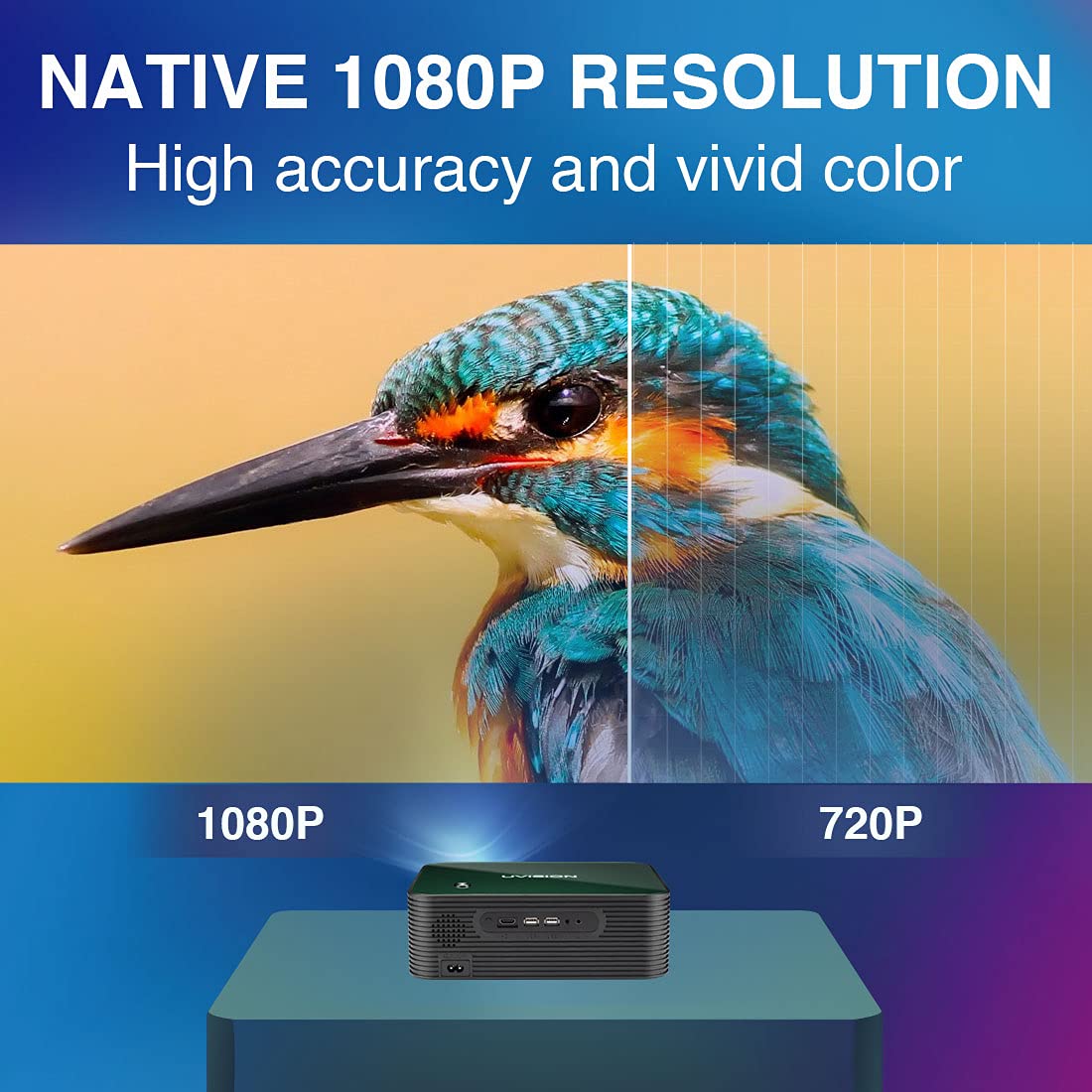 X1 Native 1080P Wireless Projector with Carry Case - Portable Home Theater Projector with Keystone Correction, Dual Speakers & Mounting Options | Compatible with Roku/TV Stick/Laptop/Phone/Tablet/PS5 | Perfect for Outdoor Movies, Home Entertainment & Office Presentations