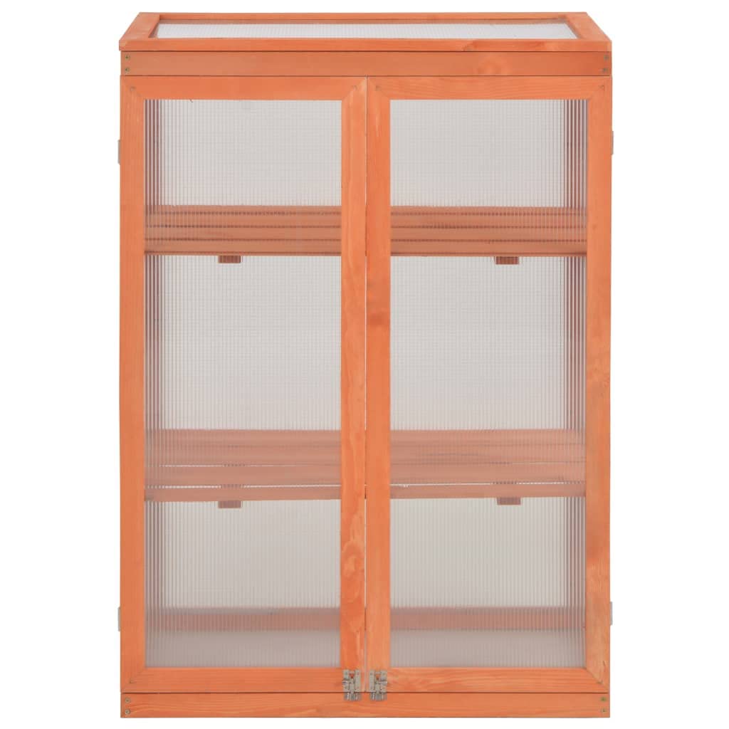 Wooden Greenhouse for Garden - Cold Frame Flower Planter with Sturdy Translucent PC Cover, 29.5