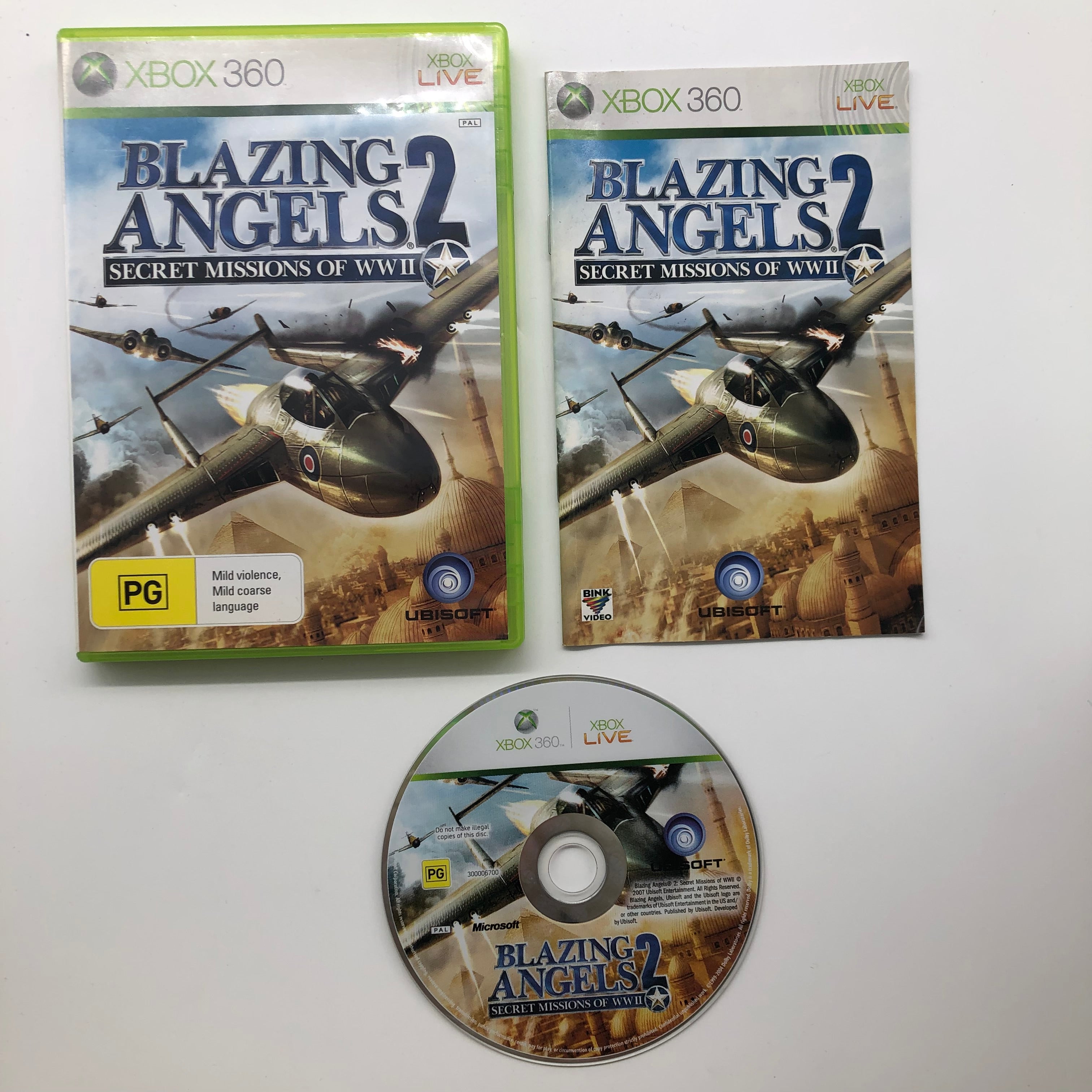 Blazing Angels 2: Secret Missions of WWII - Xbox 360 Game with Manual (PAL Version) | Authentic WWII Flight Combat Simulation for Gaming Enthusiasts