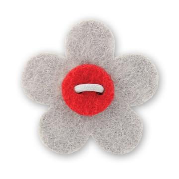 Elegant Isolar Silver Flower Lapel Pin with Portsalon Red - Perfect for Weddings, Prom, Business Attire & Formal Events