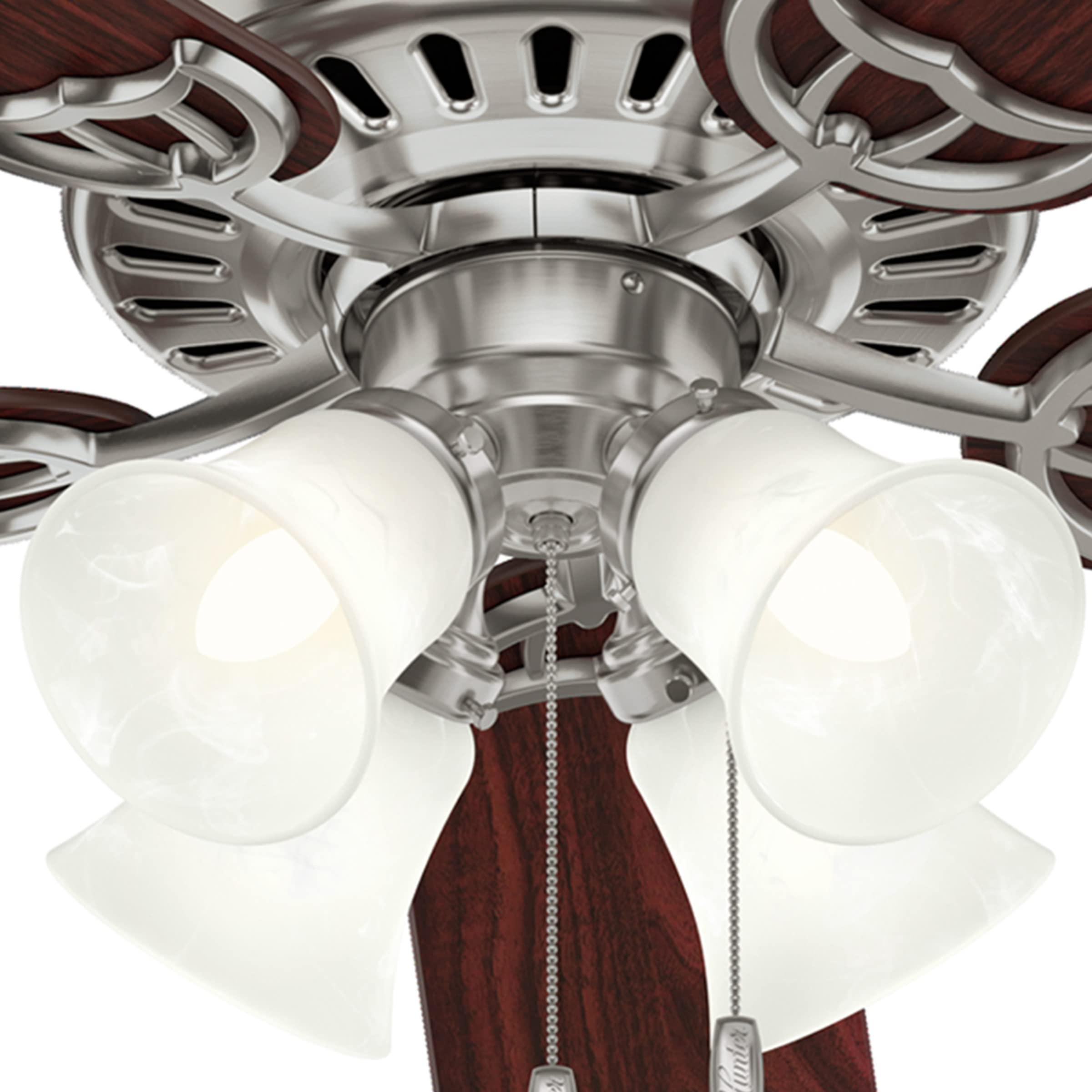 Hunter Fan Company Studio Series Indoor Ceiling Fan with LED Light Kit and Pull Chain Control - Perfect for Living Room, Bedroom, and Home Office Cooling & Lighting