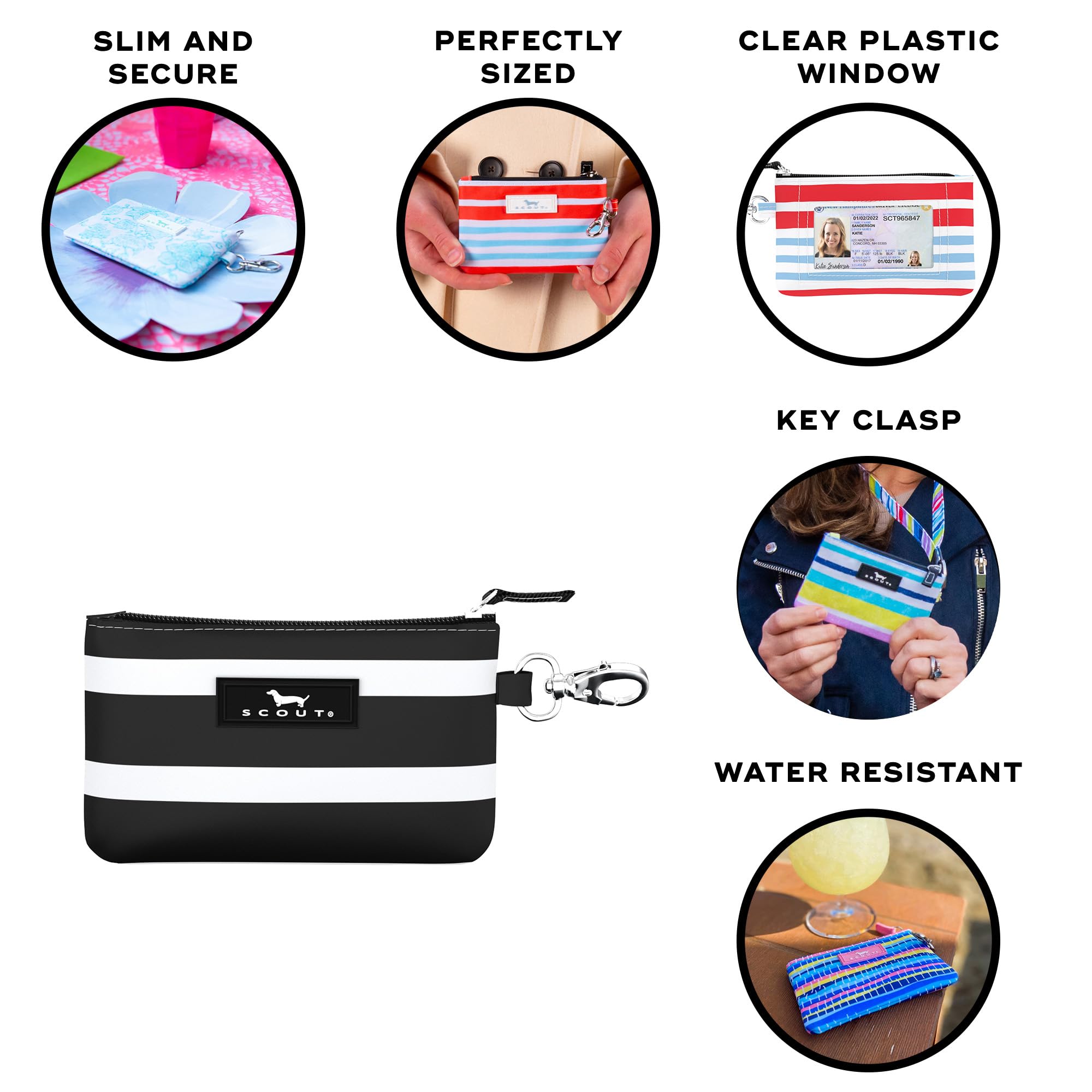 SCOUT IDKase Card Holder for Women - Slim Mini Keychain Wallet with Zip Closure | Perfect for Credit Cards, IDs & Keys - Ideal for Travel, Work & Everyday Use