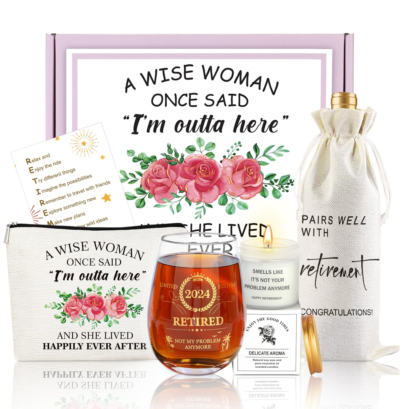 Best Retirement Gifts for Women 2024 - Funny Wine Glass for Teachers, Nurses & Coworkers - Perfect Retirement Party Favors