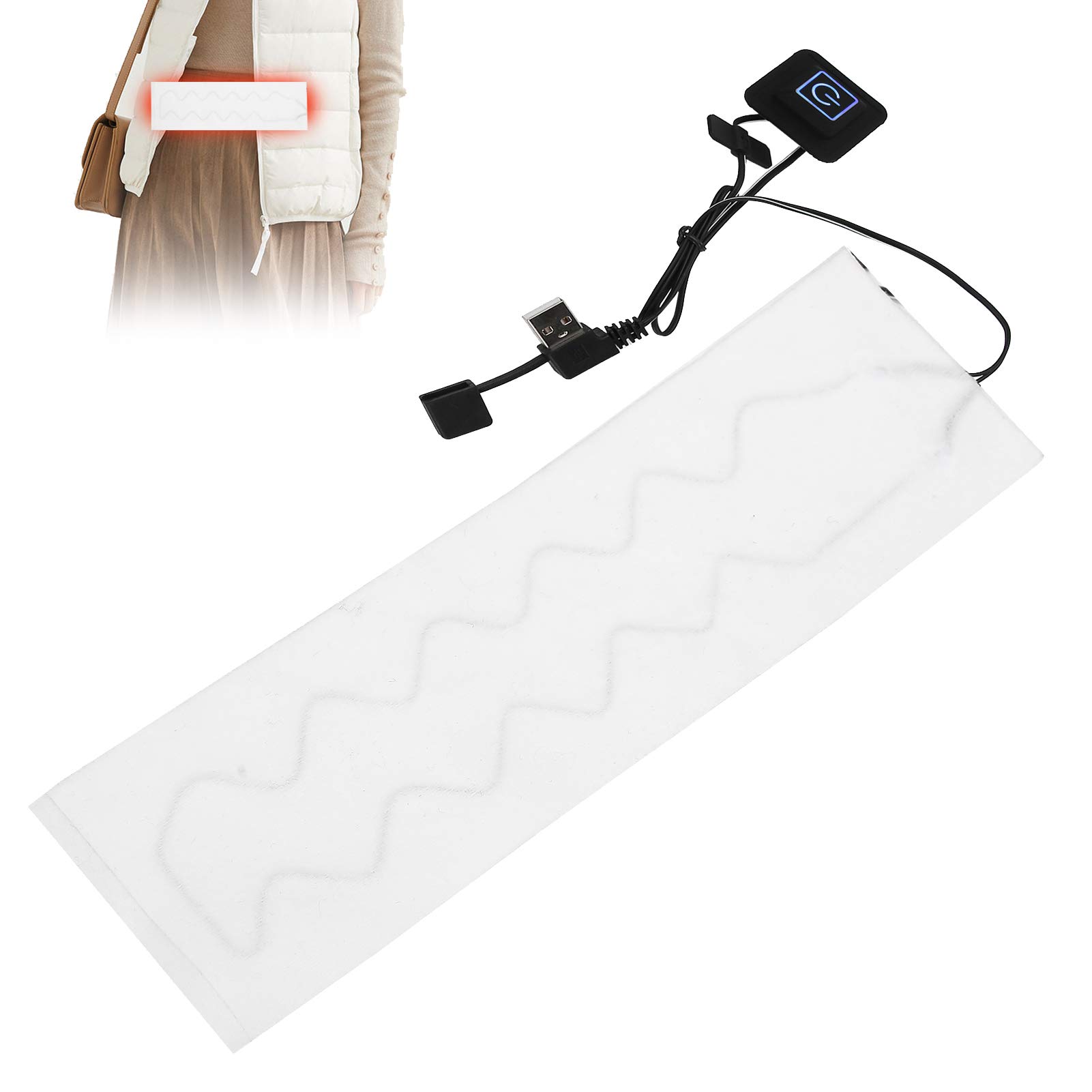 Electric Heating Pad for Back Pain Relief - Cordless USB Heated Waist Belt with 3 Heat Levels & 5 Massage Modes - Waterproof Heating Cloth for Menstrual Cramps, Pets, and Winter Warmth - Perfect for Home, Office, and Travel Use