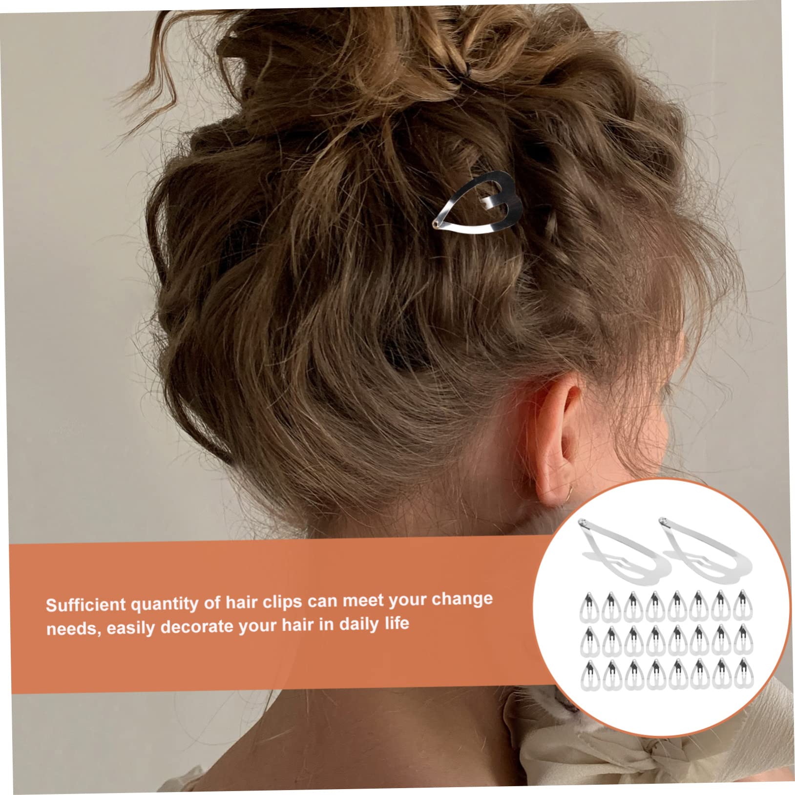 BIUDECO 2 Sets Fashionable Metal Heart Hair Clips for Women - Decorative Hair Pins & Barrettes (200pcs) - Perfect for Parties, Weddings, and Everyday Hairstyling