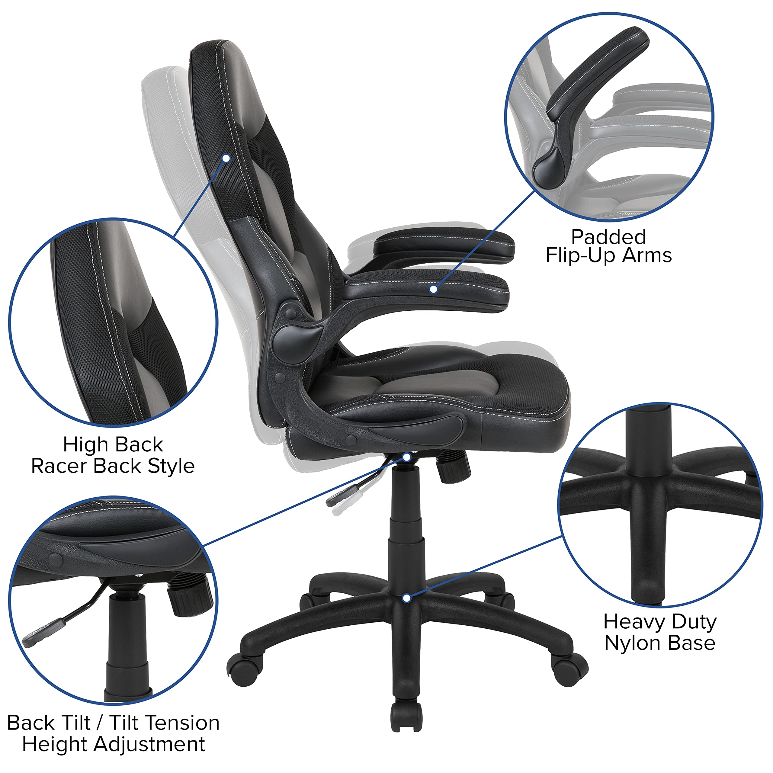 Premium Gaming Bundle - Red LED Gaming Desk with Cup Holder & Headphone Hook + Ergonomic Black Gaming Chair for PC Setup | Perfect for Esports, Streaming & Home Office