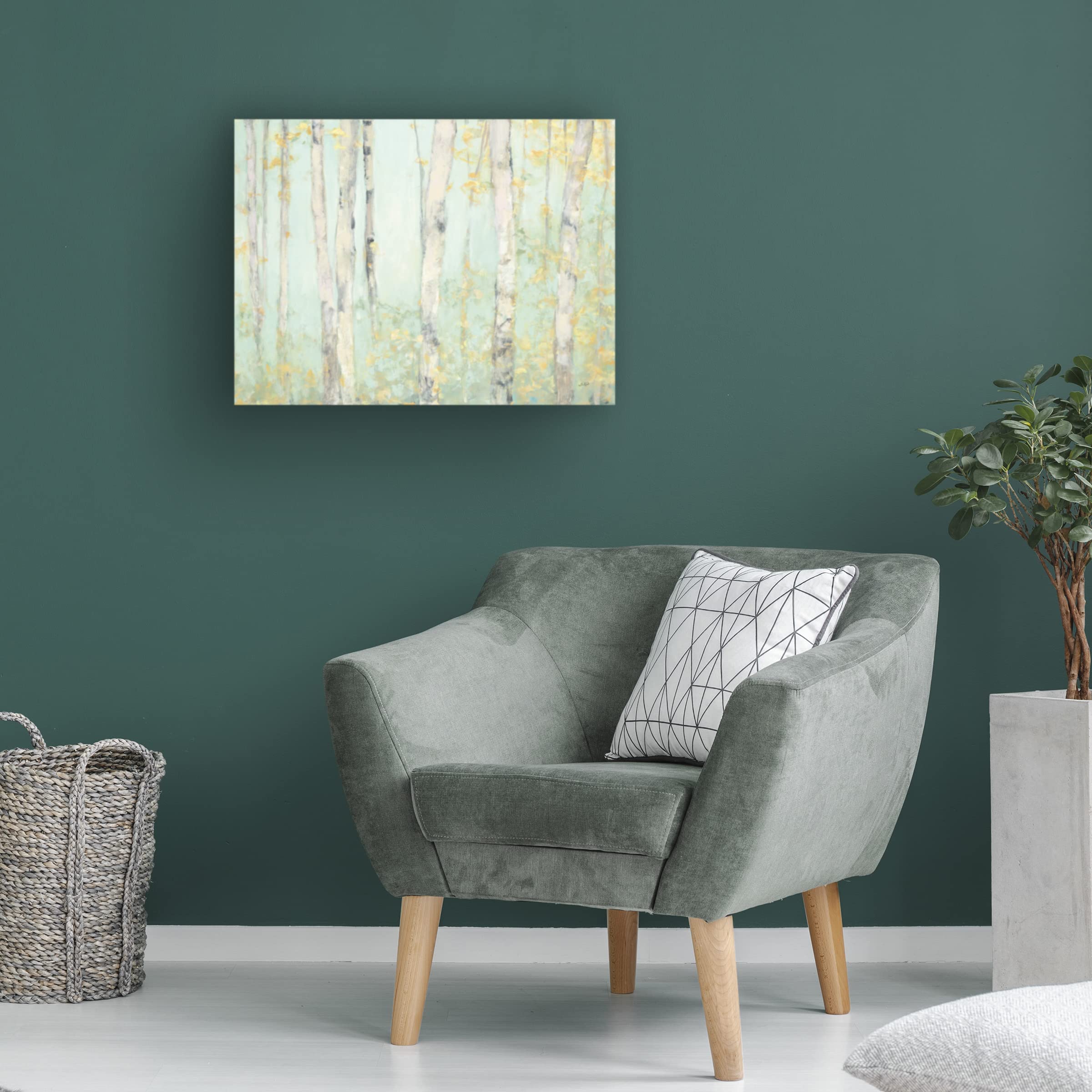 Julia Purinton 'Spring Birches' Canvas Wall Art Print - Handmade Landscape Painting for Living Room, Bedroom & Office Decor