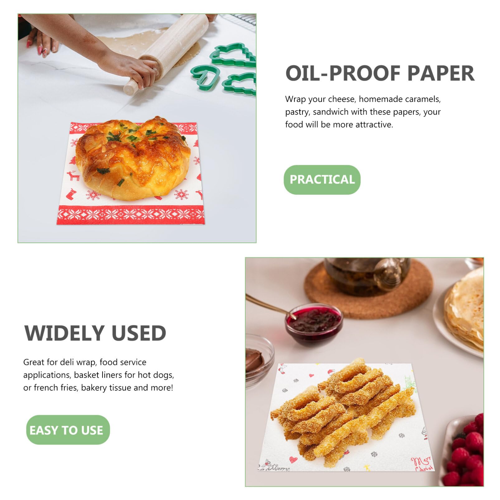 Christmas Kitchen Paper Towels - 2 Rolls | Highly Absorbent Disposable Cleaning Towels for Holiday Kitchen, Restaurant & Business Use | Xmas Themed Kitchen Tissue for Festive Cleaning & Decor