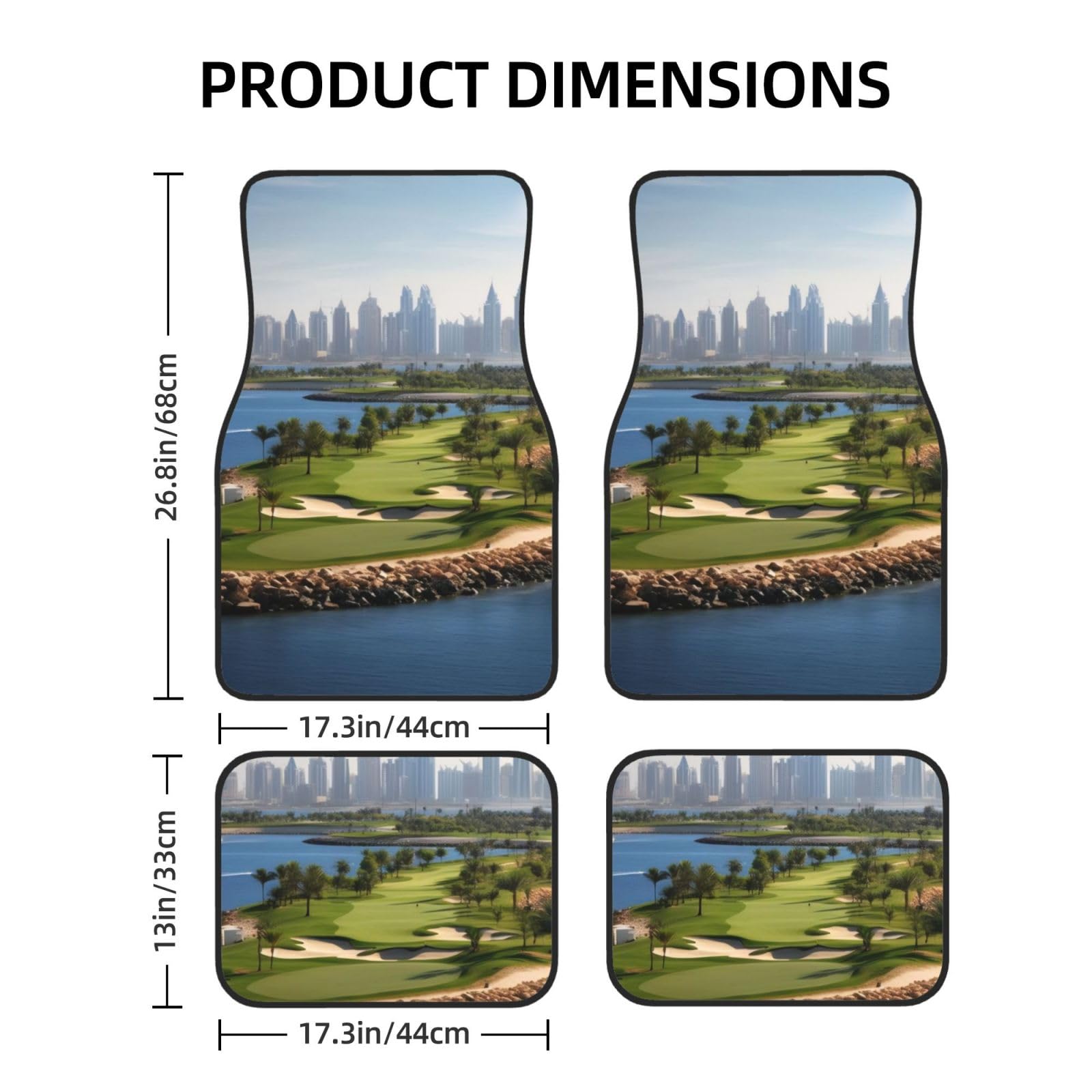 Premium Golf Yacht Club Car Floor Mats - 4-Piece Full Set for Front & Rear Seats - Universal Fit for Sedans, SUVs, Trucks & Vans - Waterproof & Anti-Slip Protection - Perfect for Golf Enthusiasts & Luxury Car Owners