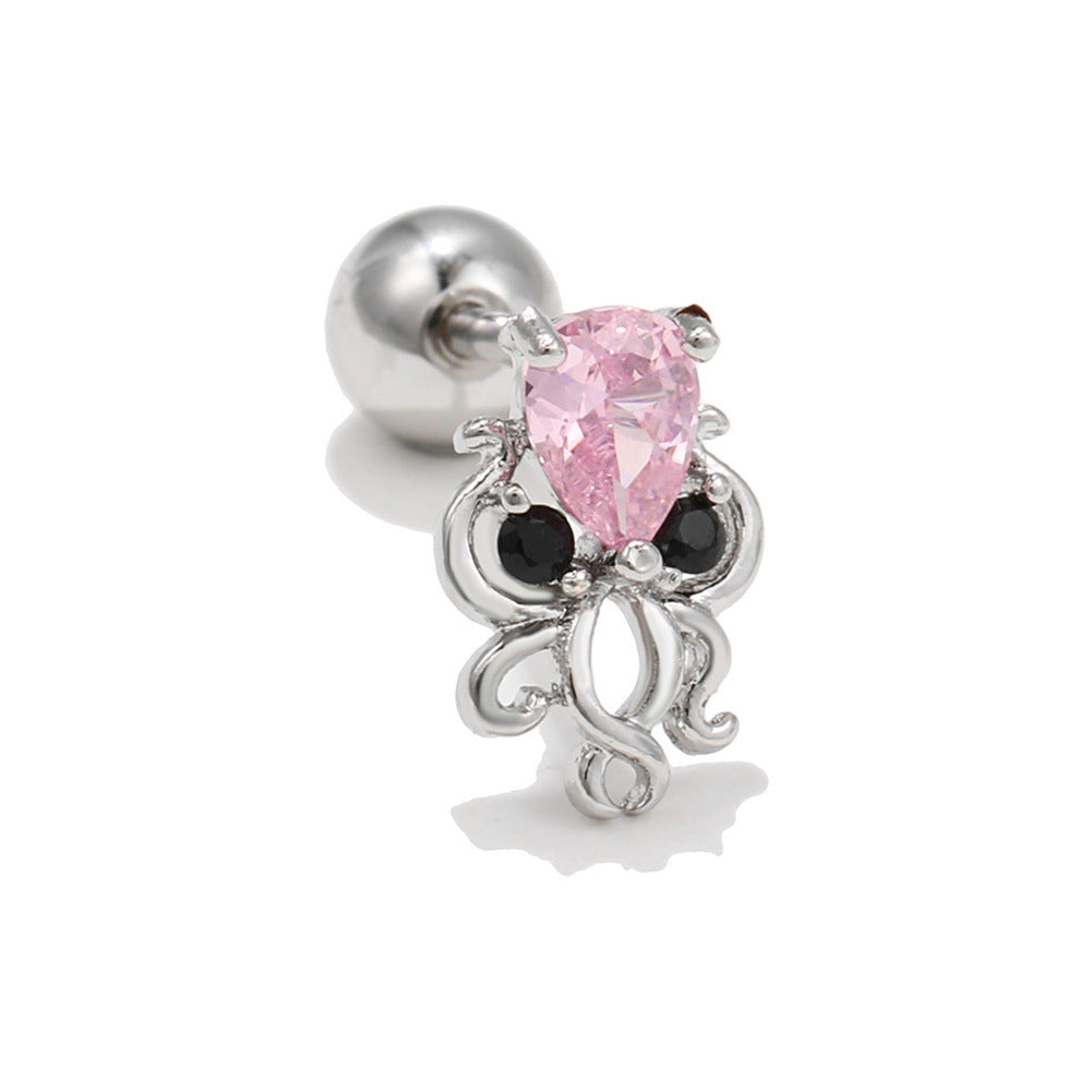 20G Frog & Octopus Cartilage Barbell Stud Earring - Body Jewelry for Cartilage, Helix, Tragus Piercing | EGD0318 | Perfect for Everyday Wear & Unique Style