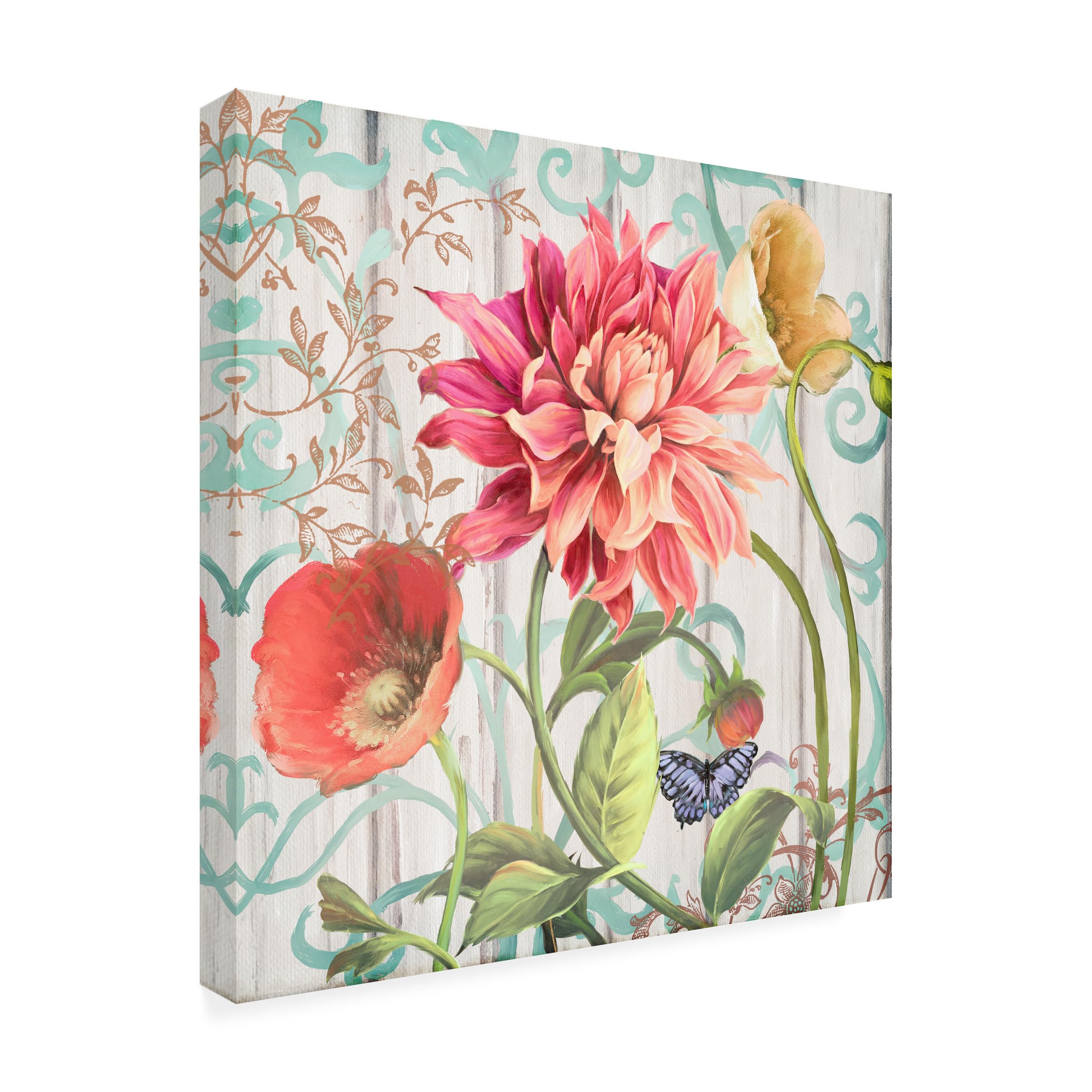 Trademark Fine Art 'Dahlia Refresh' Canvas Wall Art Print - Floral Home Decor for Living Room, Bedroom & Office - Handmade Painting by Art Licensing Studio