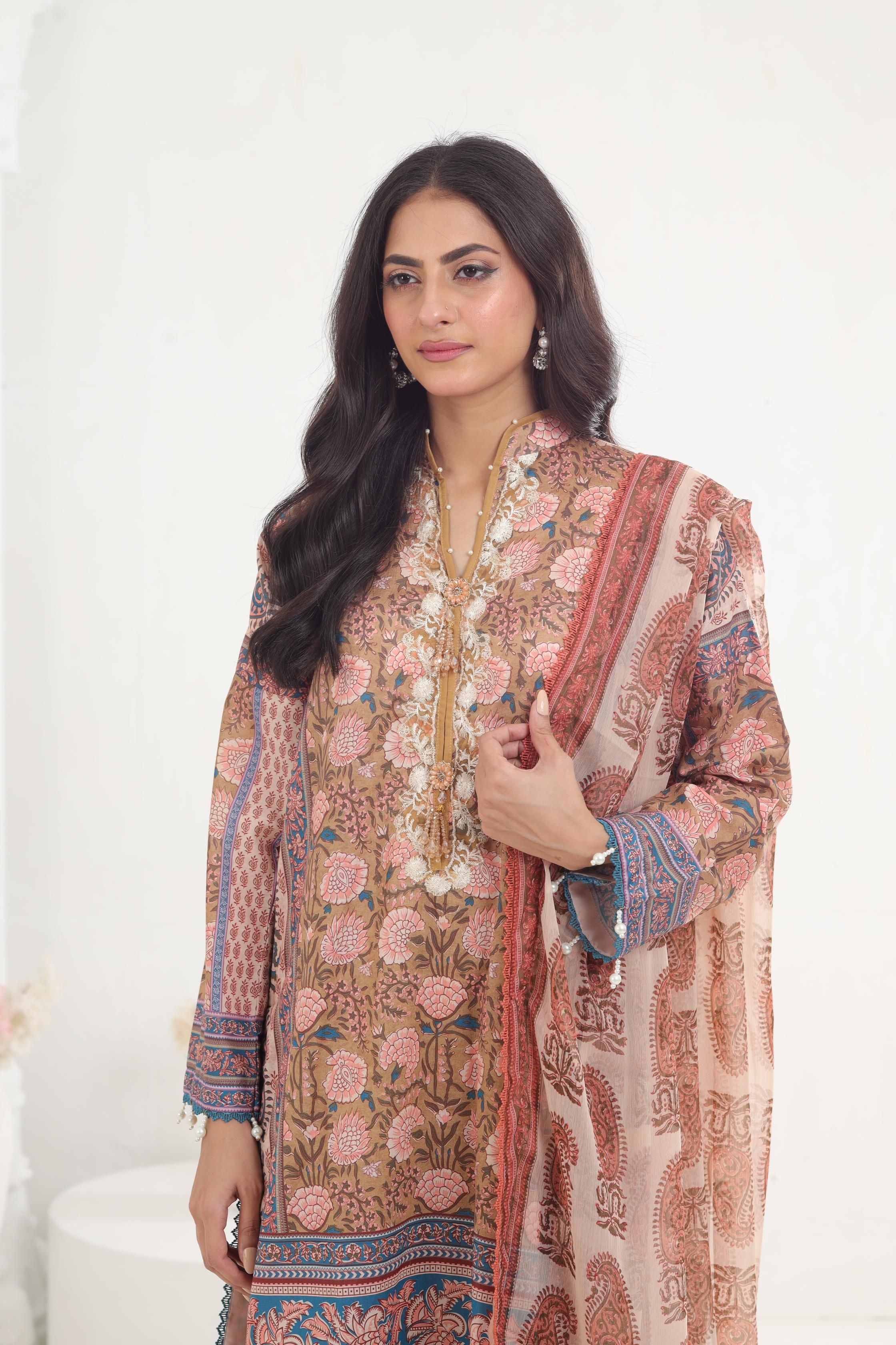 Sana Safinaz Mahay Stitched Designer Dress 24B - Elegant Pakistani Formal Wear for Weddings & Special Occasions