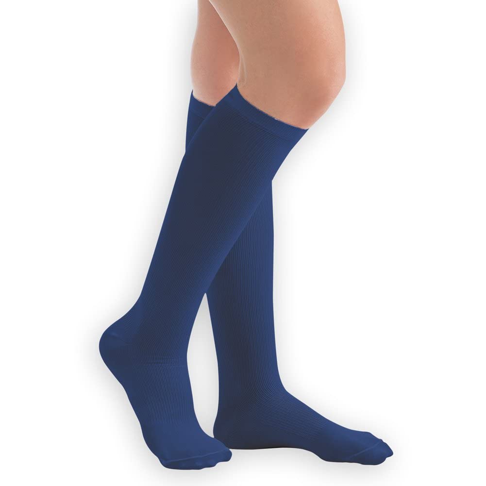 Men's Compression Socks 20-30 mmHg Firm Support Navy Medium - Made in USA | Ideal for Travel, Work & Varicose Vein Relief