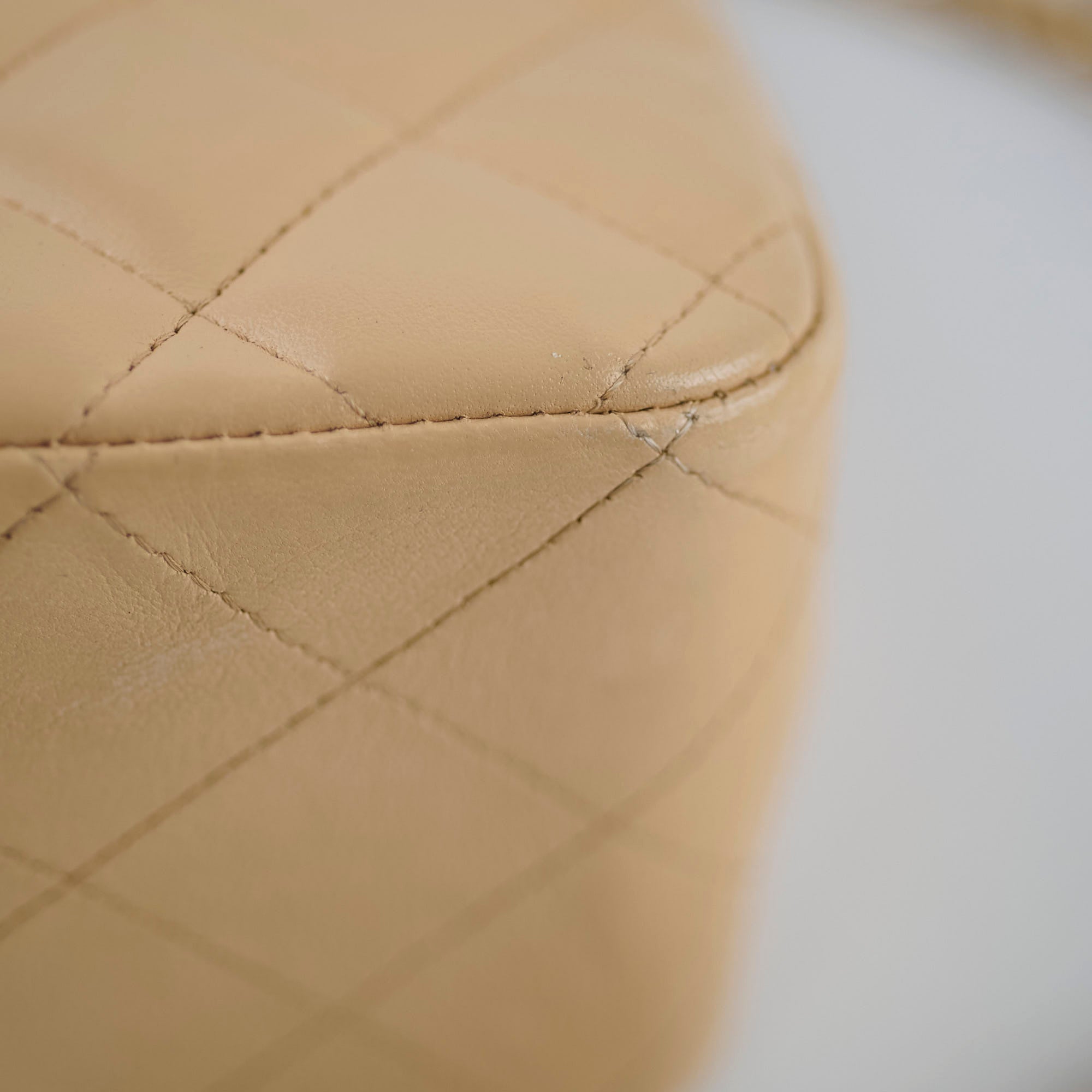 Authentic Chanel Single Flap Jumbo Bag in Beige Lambskin Leather (12 Series 2009) - Luxury Handbag for Women, Perfect for Work, Evening Events & Fashionable Outfits