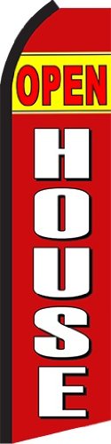 OPEN HOUSE X-Large Swooper Flag - Premium Outdoor Yard Banner for Real Estate, Grand Openings & Events - Durable Weather-Resistant Decoration for Home, Business & Party Decor