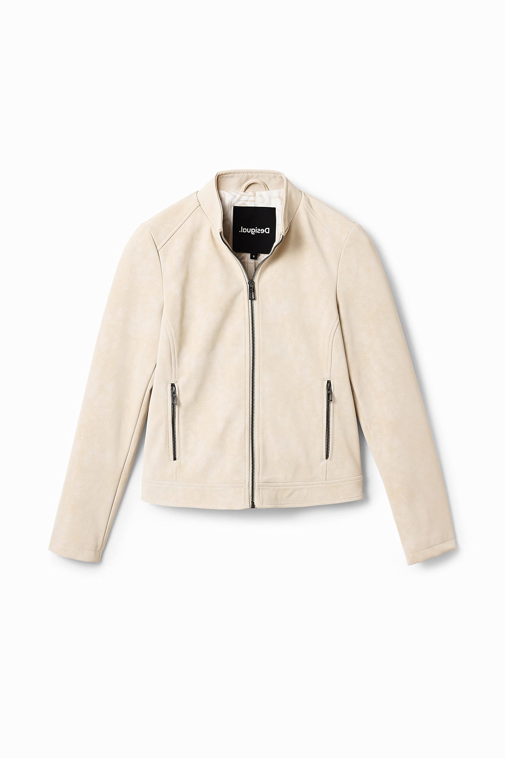 Desigual Women's Woven PU Leather Jacket - Stylish Faux Leather Coat for Women | Perfect for Fall, Winter & Casual Outings