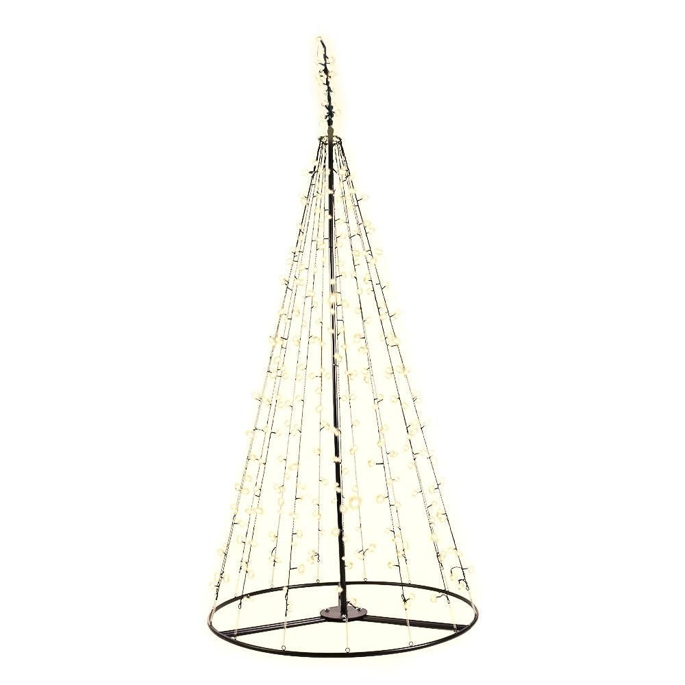 2.1M Solar Powered Christmas Tree LED Lights with Warm White Fiber Optics - Perfect for Indoor & Outdoor Holiday Decorations