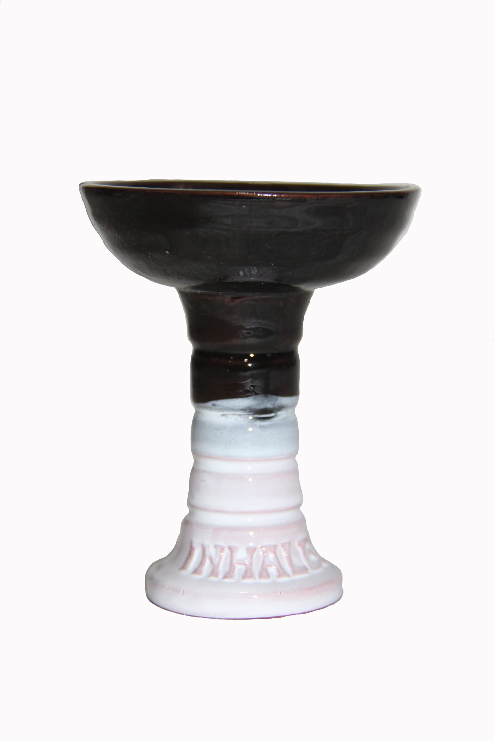 Premium 4-Inch Glazed Clay Phunnel Hookah Bowl - Durable Funnel Shisha Accessory for Smooth Smoking (Black) - Perfect for Home Use, Parties & Hookah Lounges