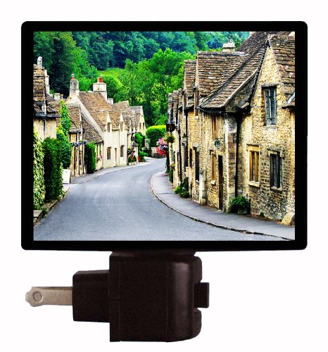 England Night Light - Castle Combe Main Street LED Night Light for Home Decor | Romantic Bedroom, Nursery, Living Room Ambient Lighting