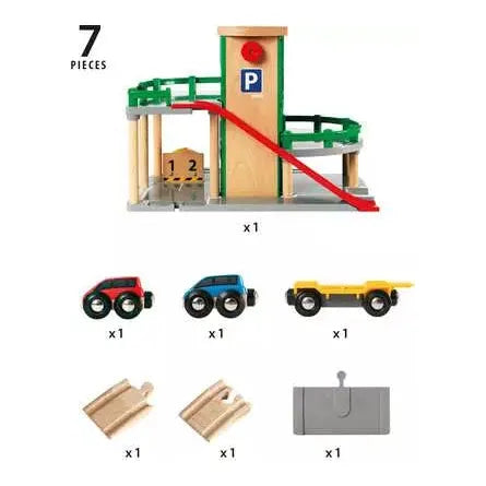 BRIO Wooden Parking Garage Toy for Kids - Interactive Play Set with Elevator & Cars - Perfect for Toddlers & Preschoolers | Pretend Play, Gift Idea, Birthday Present