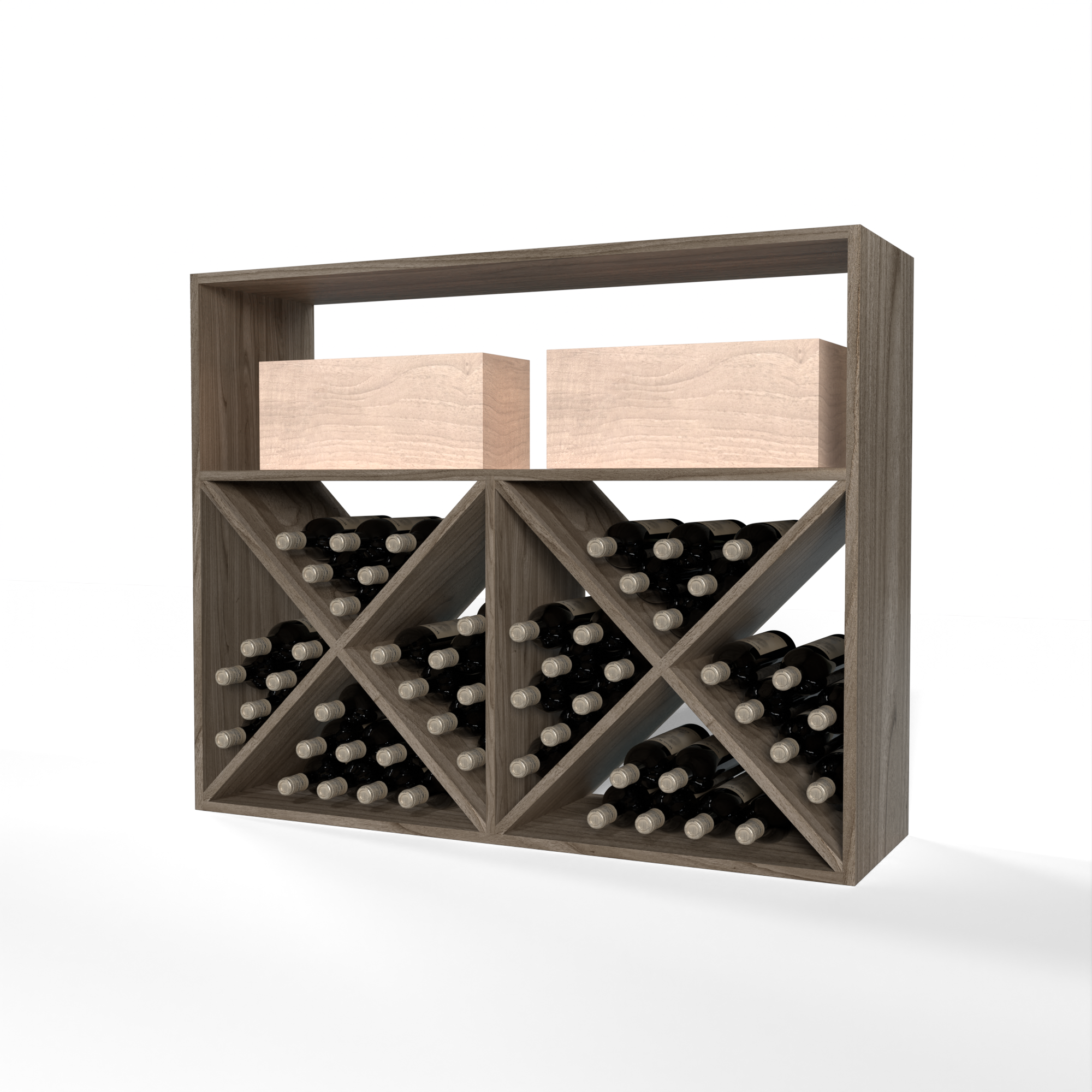 GrandCellar™ 10-Column Full Depth Wine Rack - 36 Bottle Capacity | Sturdy Wooden Wine Storage for Cellars, Kitchens & Dining Rooms