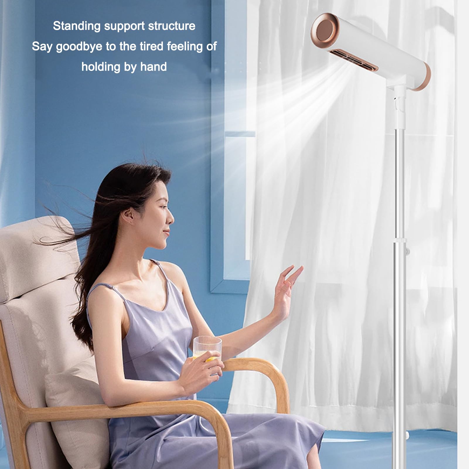Professional Adjustable Height Standing Hair Dryer with Dual Air Outlets - 2 Speed Salon-Grade Blow Dryer for Hands-Free Styling | Perfect for Home Salons, Beauty Parlors & Professional Stylists