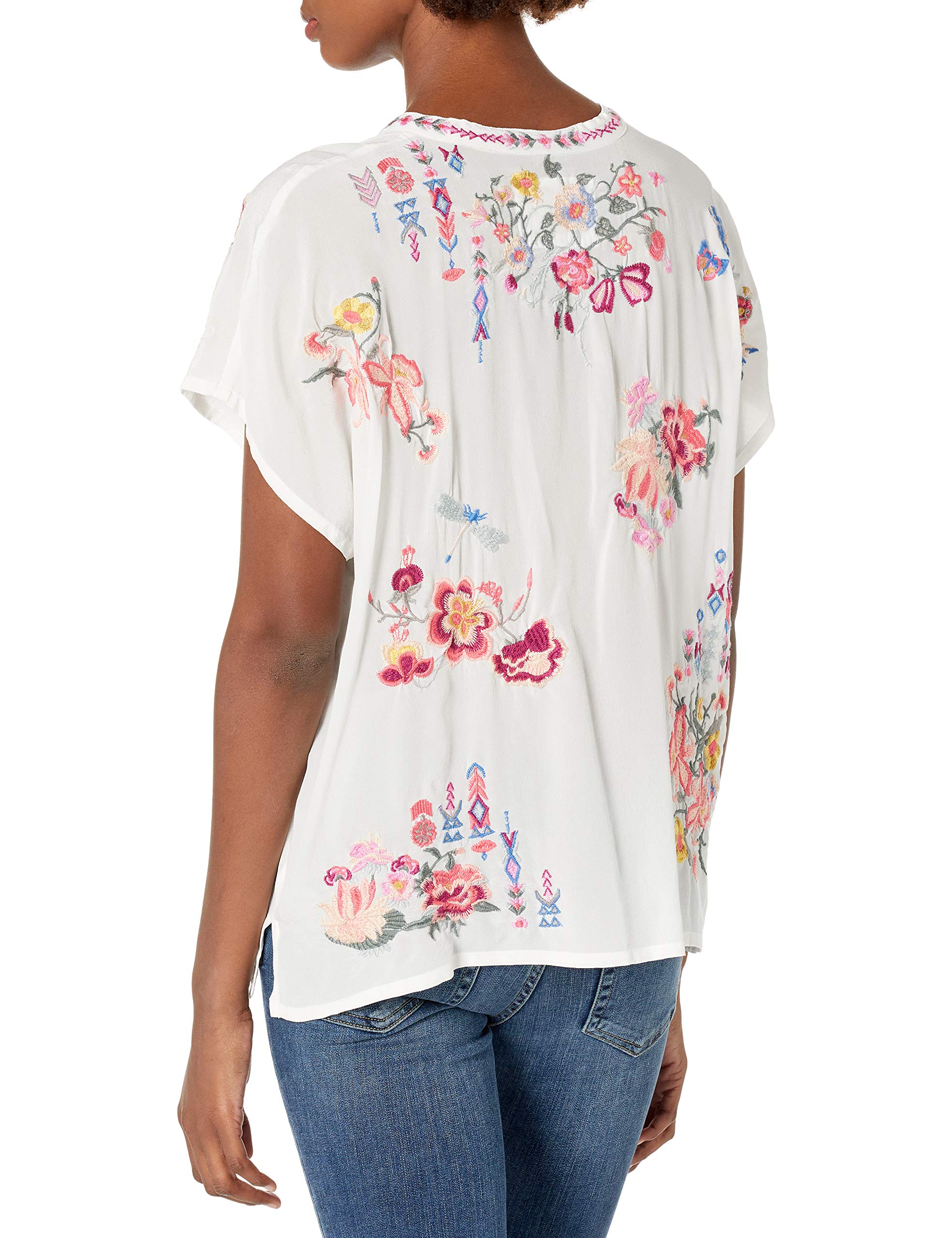 Johnny Was Women's Bohemian Floral Print Blouse - Elegant Long Sleeve Tunic Top for Casual Wear, Office Outfits & Special Occasions